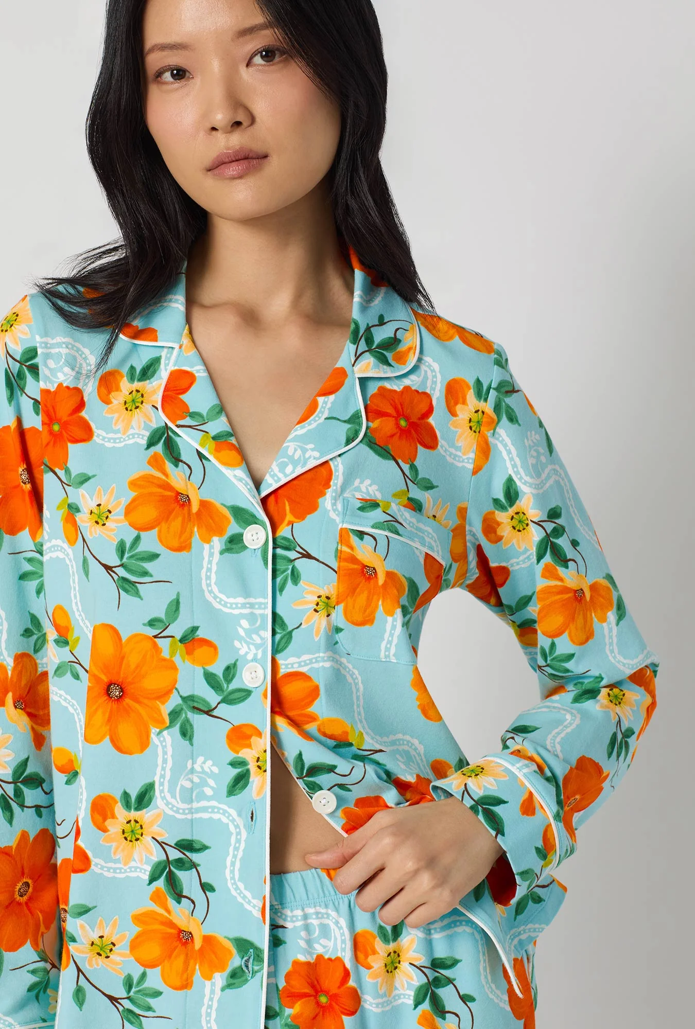 Golden Breeze Long Sleeve Classic Stretch Jersey Pj Set - Image 3