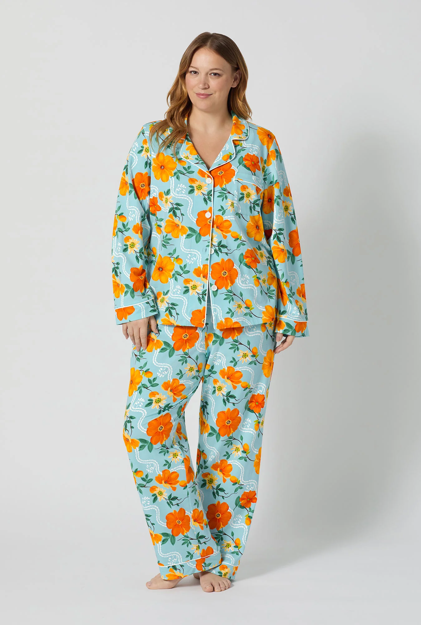 Golden Breeze Long Sleeve Classic Stretch Jersey Pj Set - Image 5