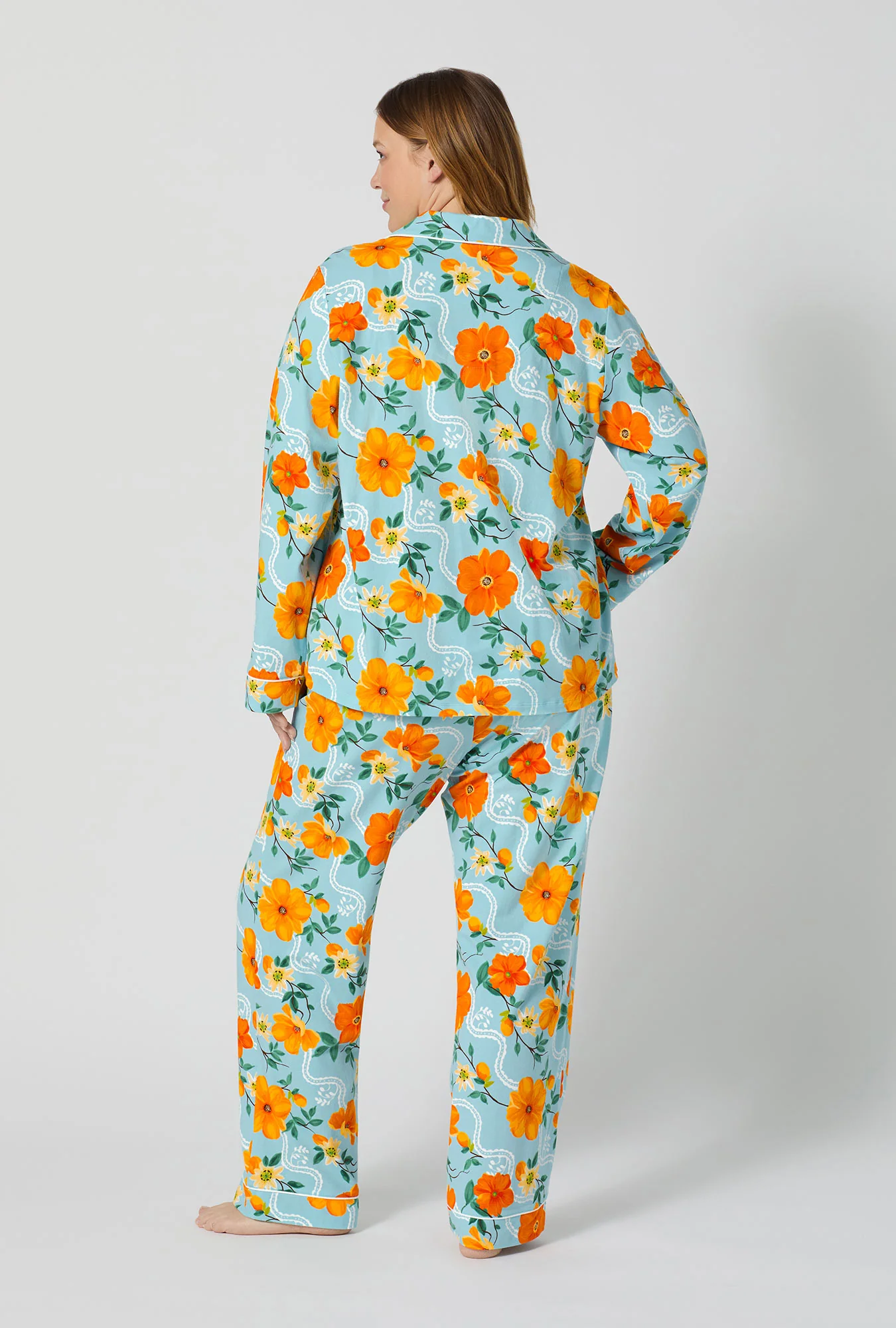 Golden Breeze Long Sleeve Classic Stretch Jersey Pj Set - Image 6