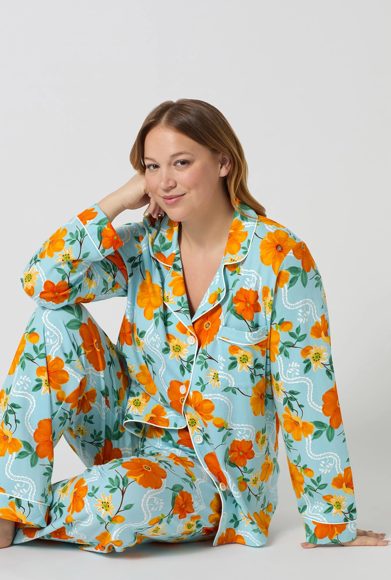 Golden Breeze Long Sleeve Classic Stretch Jersey Pj Set - Image 7