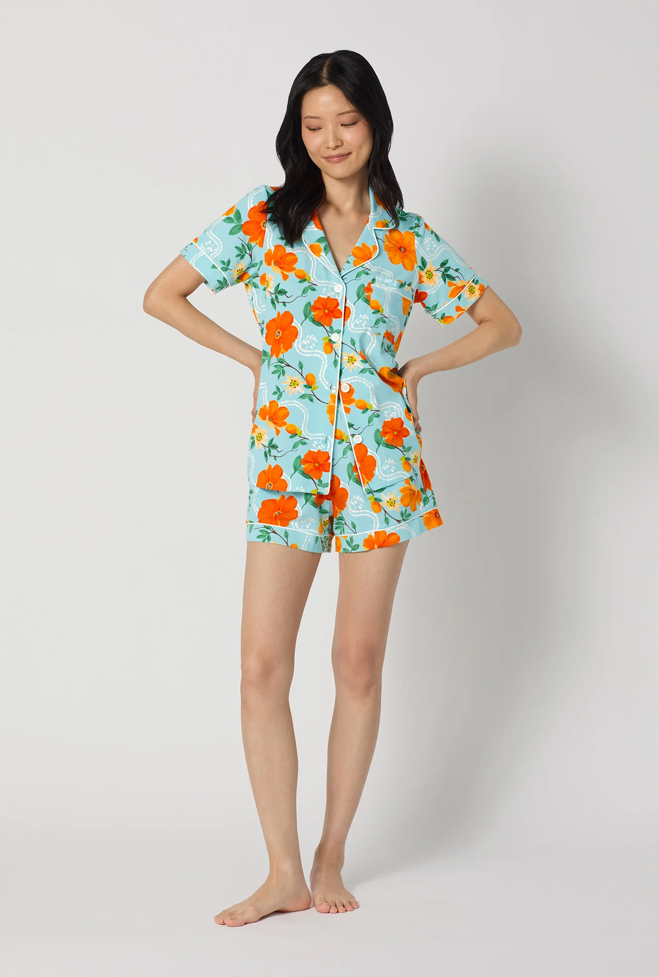 Golden Breeze Short Sleeve Classic Shorty Stretch Jersey Pj Set - Image 2