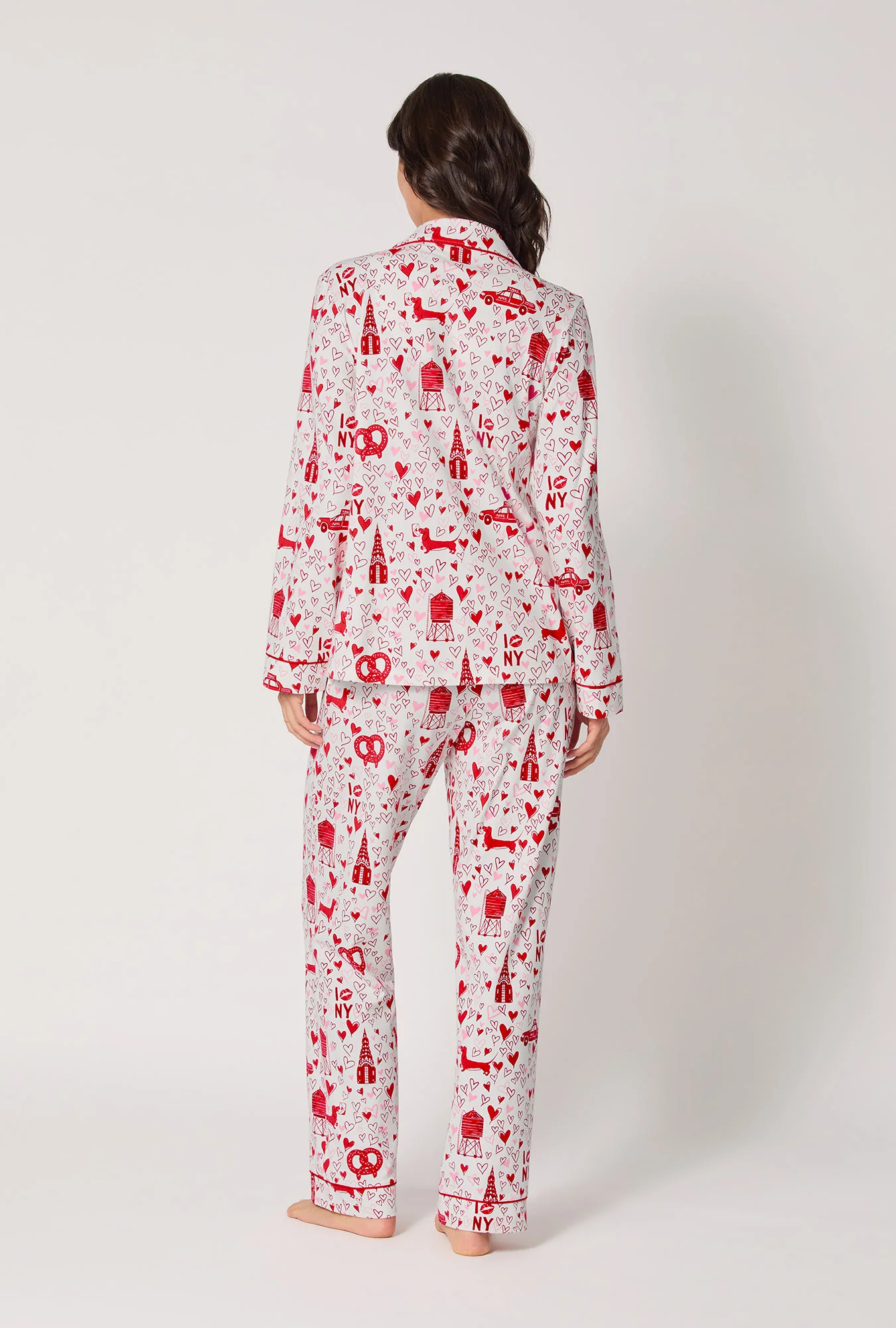 Heart Of The City Long Sleeve Classic Stretch Jersey Pj Set - Image 3