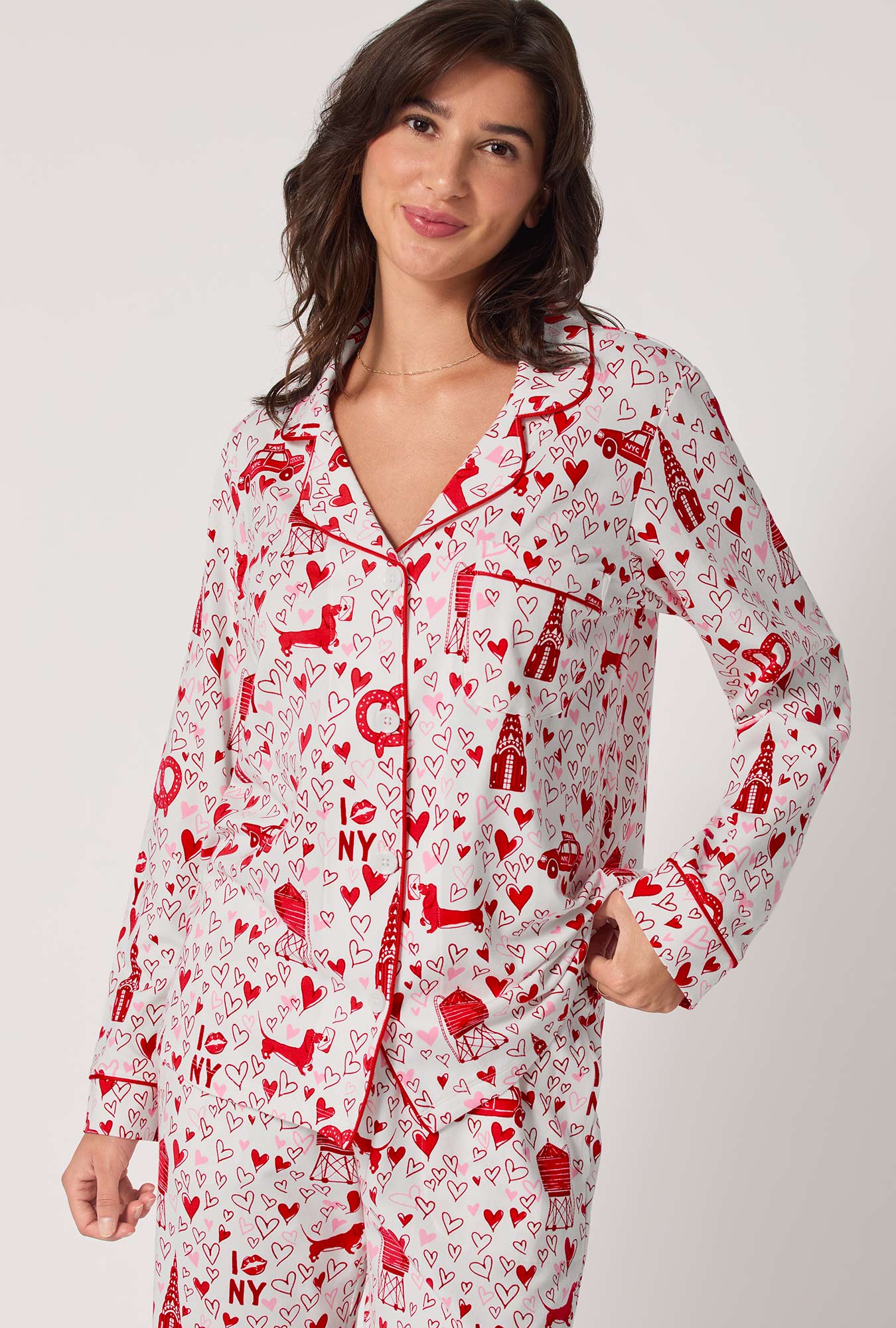 Heart Of The City Long Sleeve Classic Stretch Jersey Pj Set - Image 4