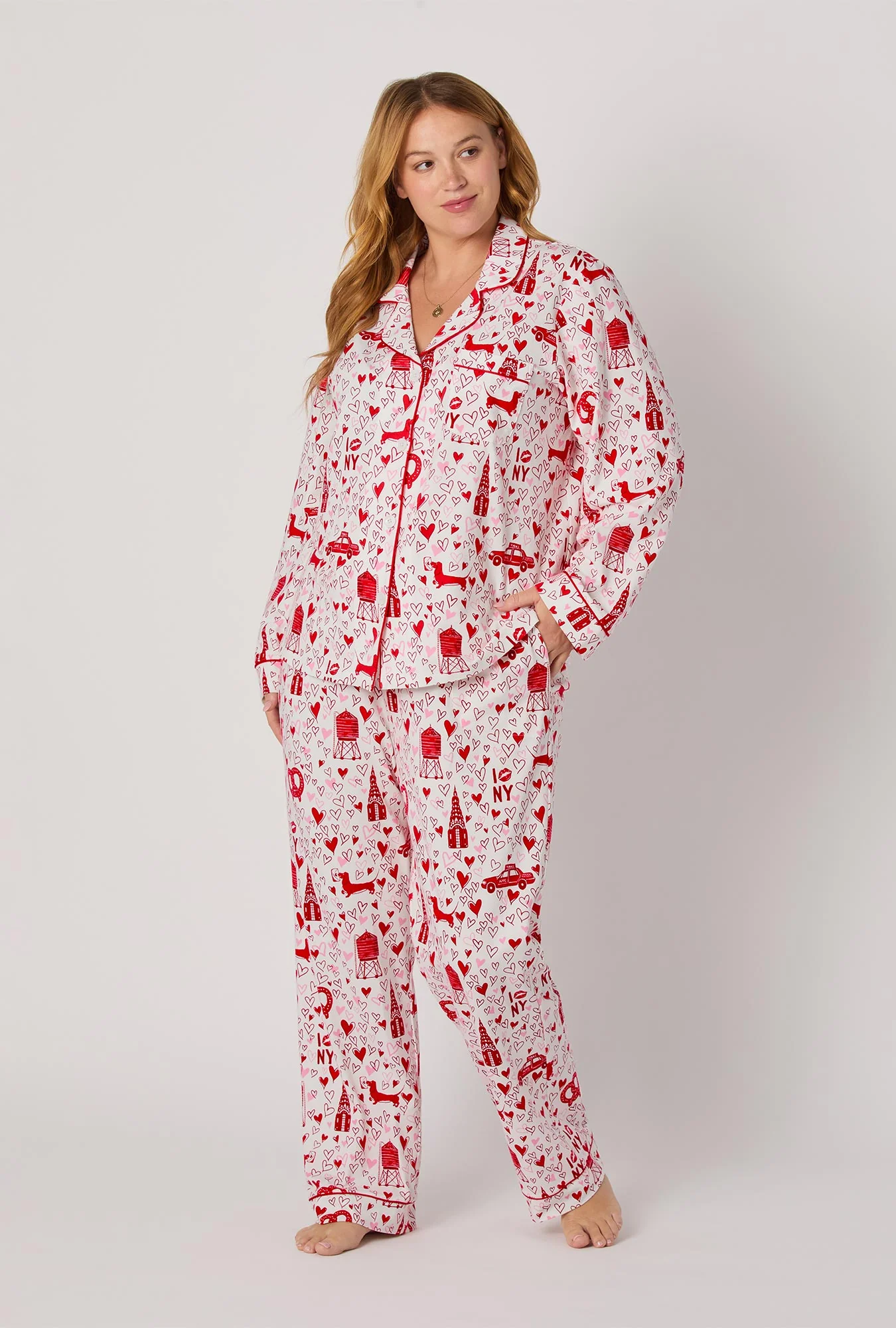 Heart Of The City Long Sleeve Classic Stretch Jersey Pj Set - Image 6