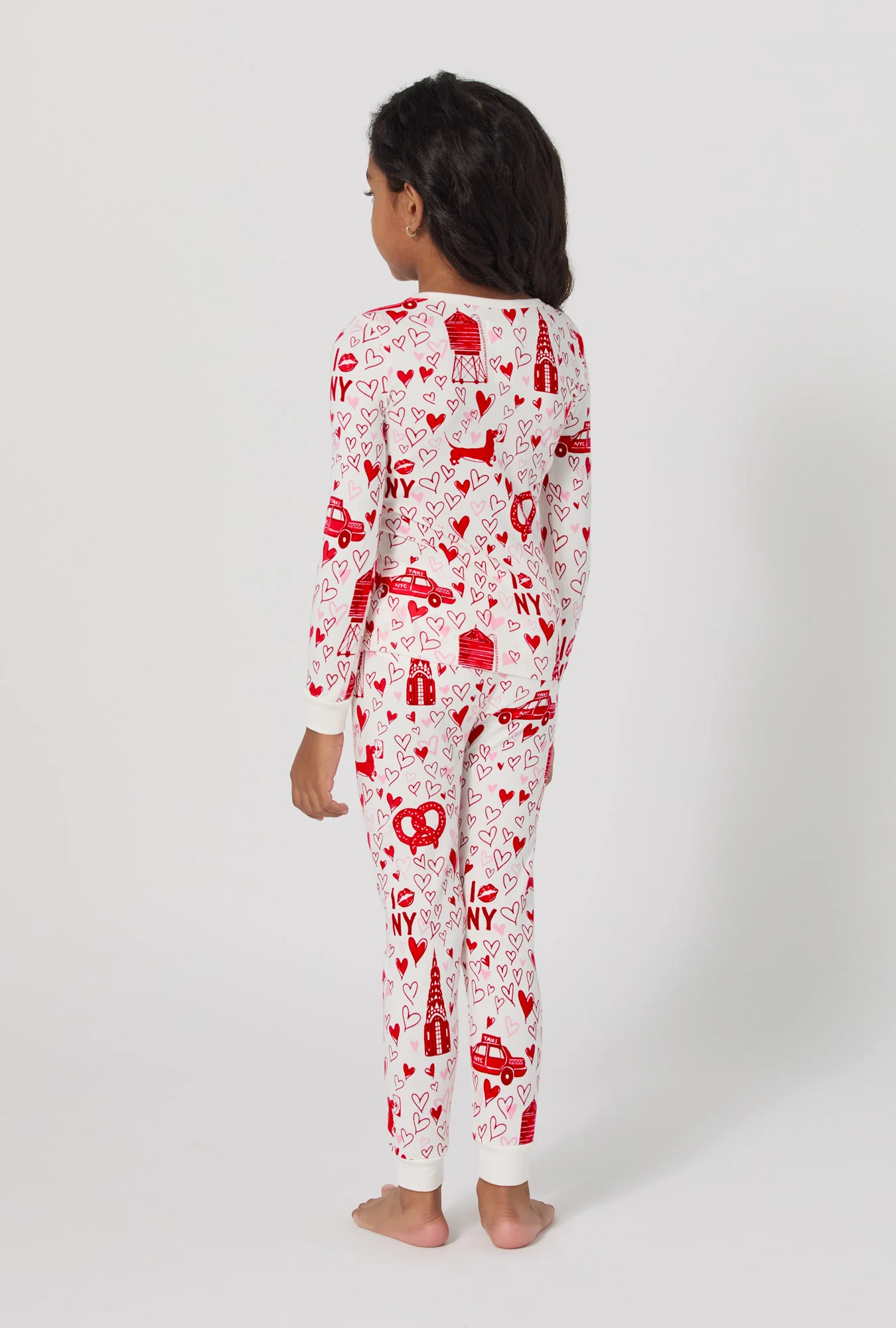 Heart Of The City Long Sleeve Stretch Jersey Kids Pj Set - Image 2