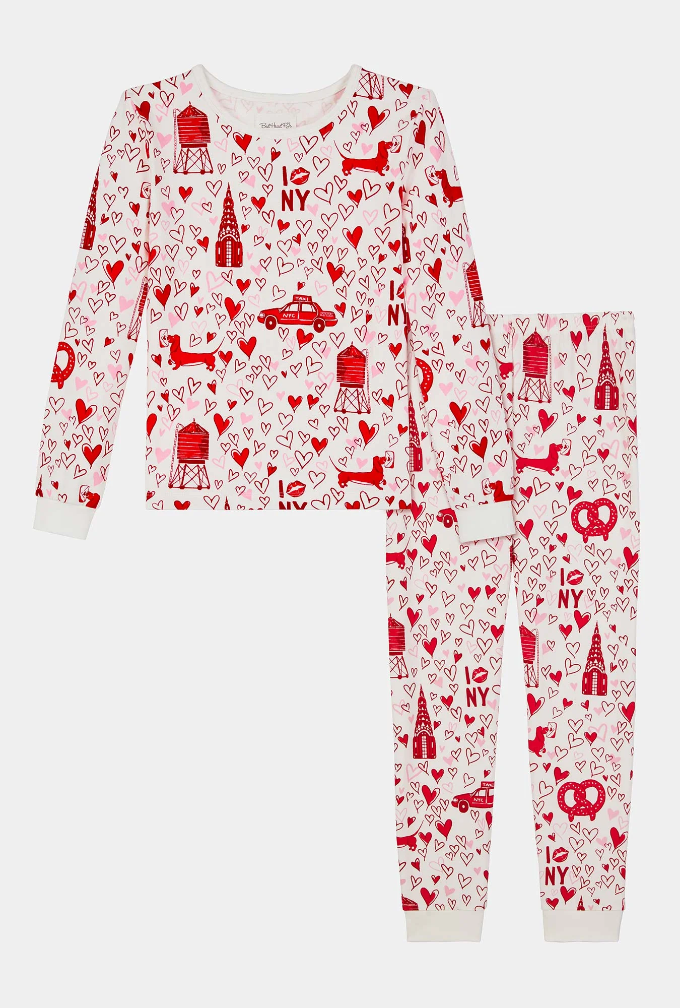 Heart Of The City Long Sleeve Stretch Jersey Kids Pj Set - Image 4