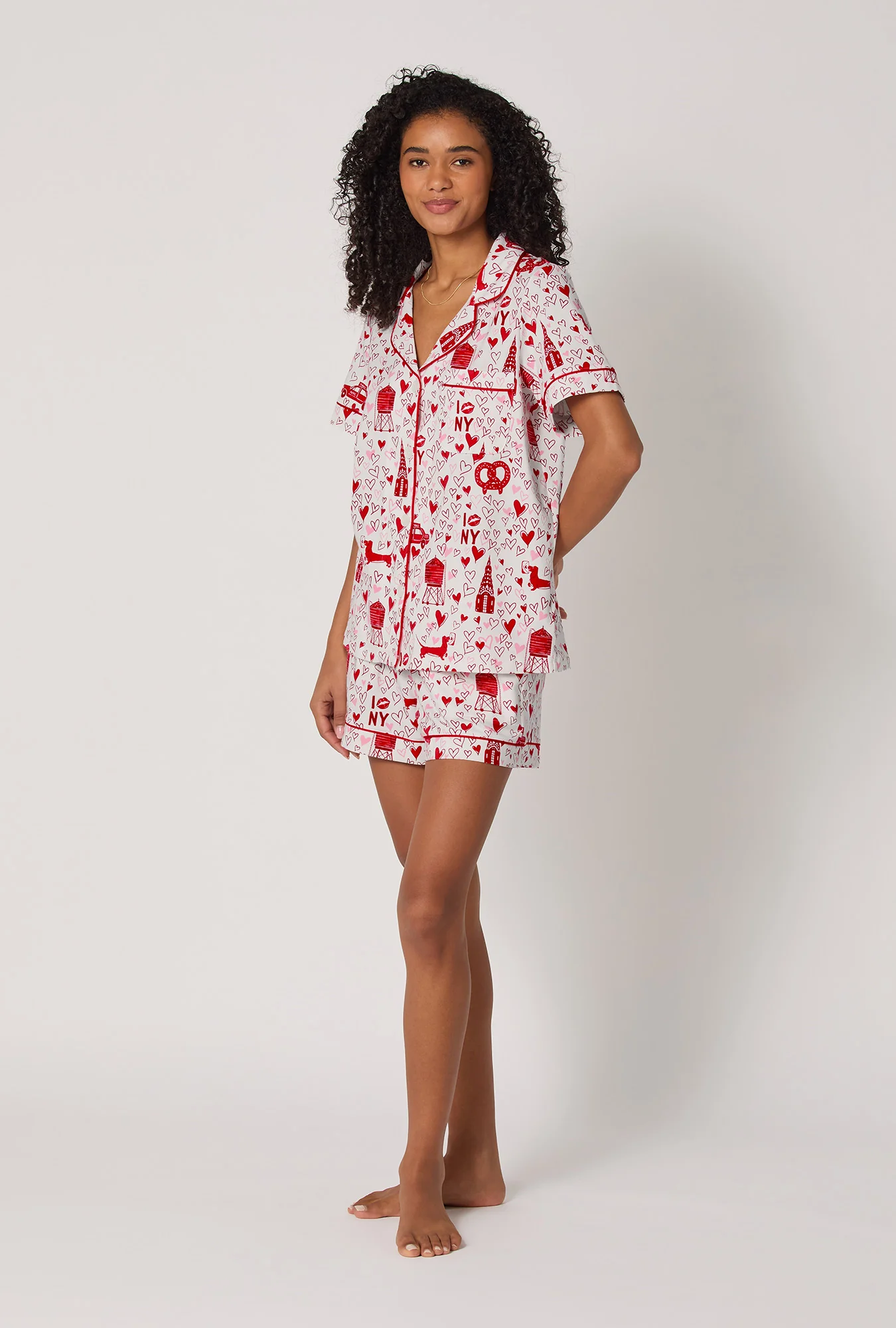 Heart Of The City Short Sleeve Classic Shorty Stretch Jersey Pj Set - Image 2