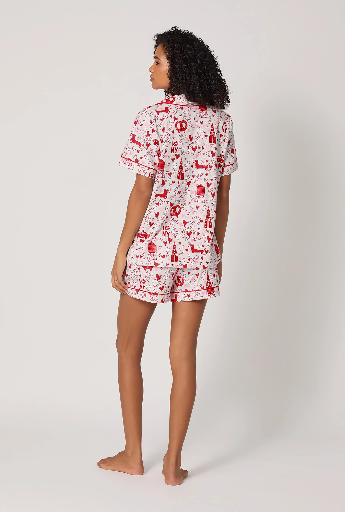 Heart Of The City Short Sleeve Classic Shorty Stretch Jersey Pj Set - Image 3