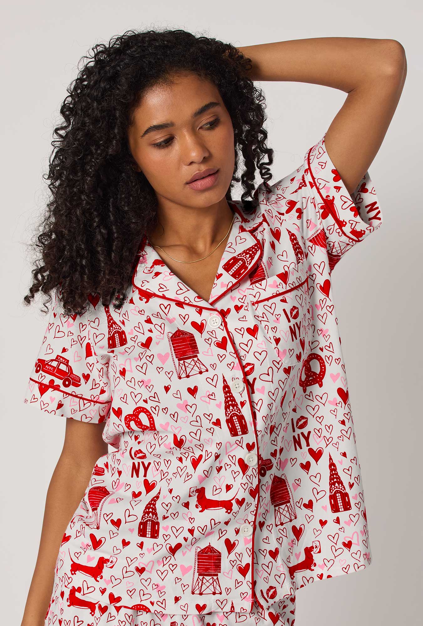 Heart Of The City Short Sleeve Classic Shorty Stretch Jersey Pj Set - Image 4