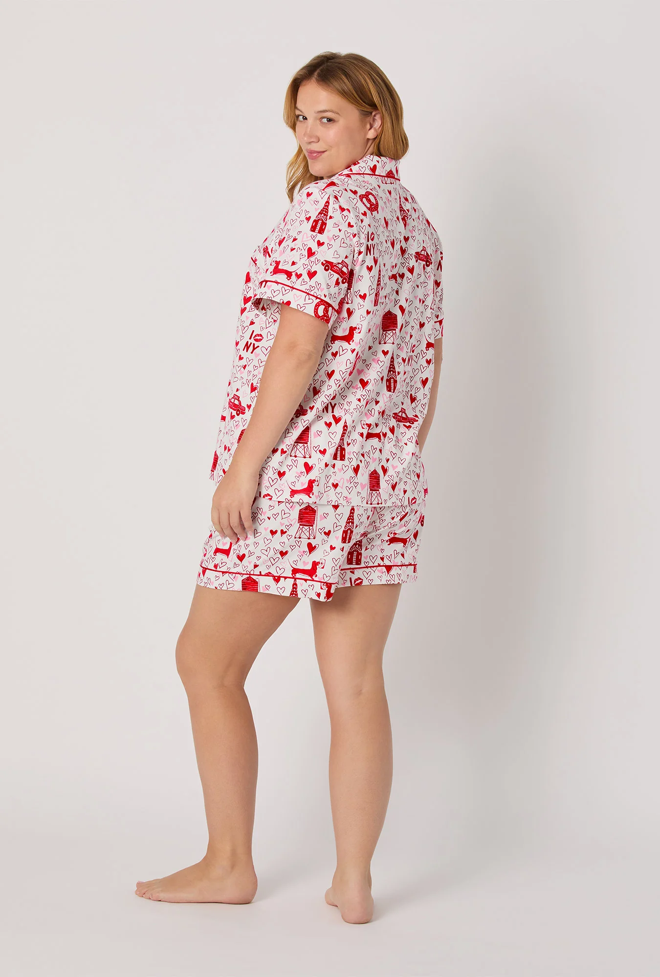 Heart Of The City Short Sleeve Classic Shorty Stretch Jersey Pj Set - Image 5