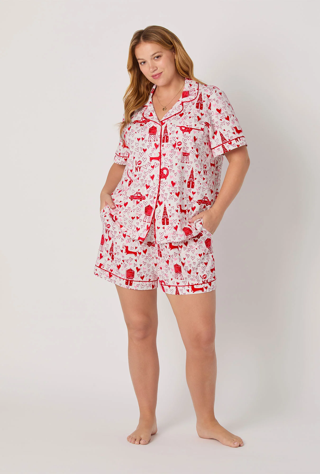 Heart Of The City Short Sleeve Classic Shorty Stretch Jersey Pj Set - Image 6