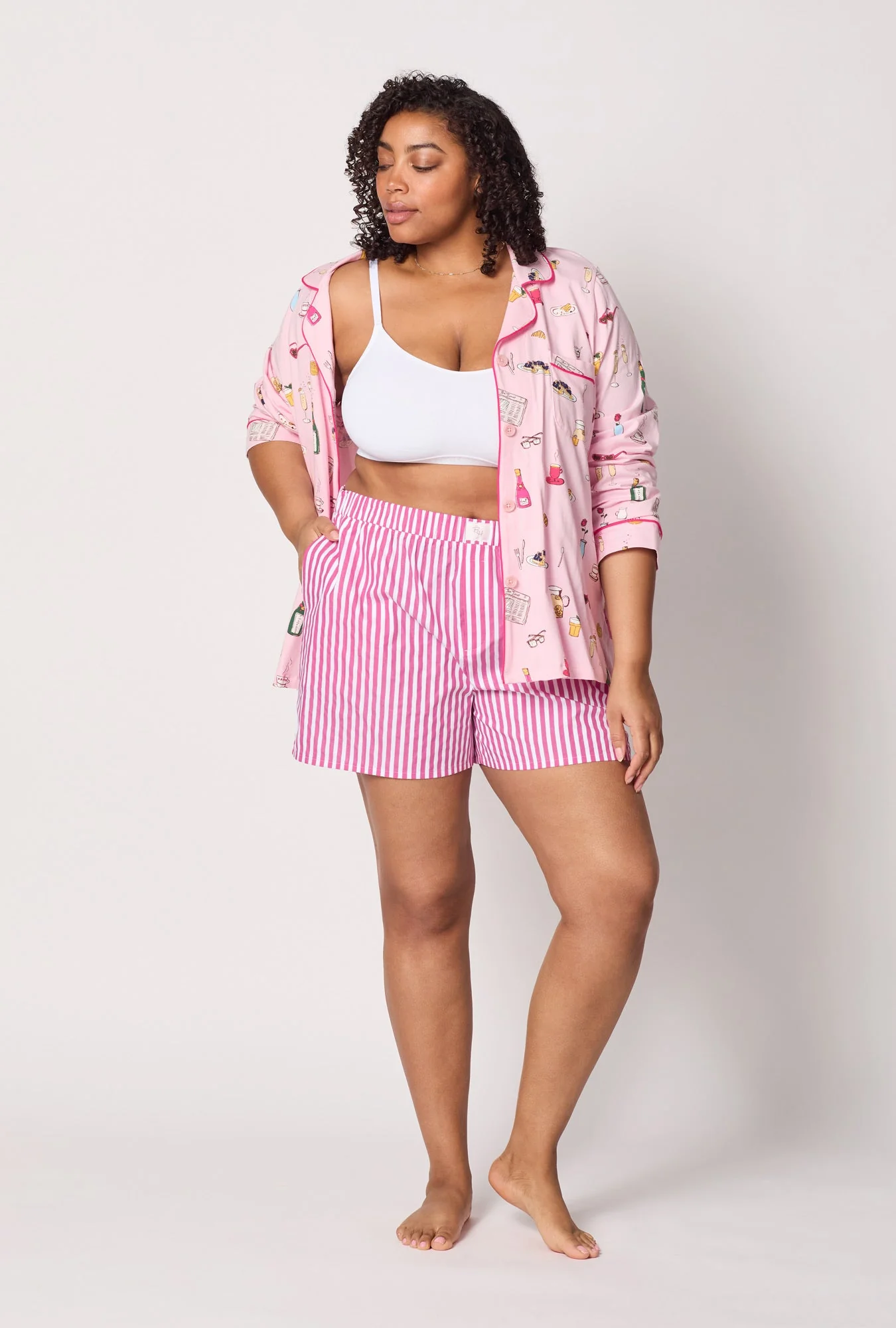 Hot Pink 3D Stripe Cotton Sateen Boxer Short - Image 5