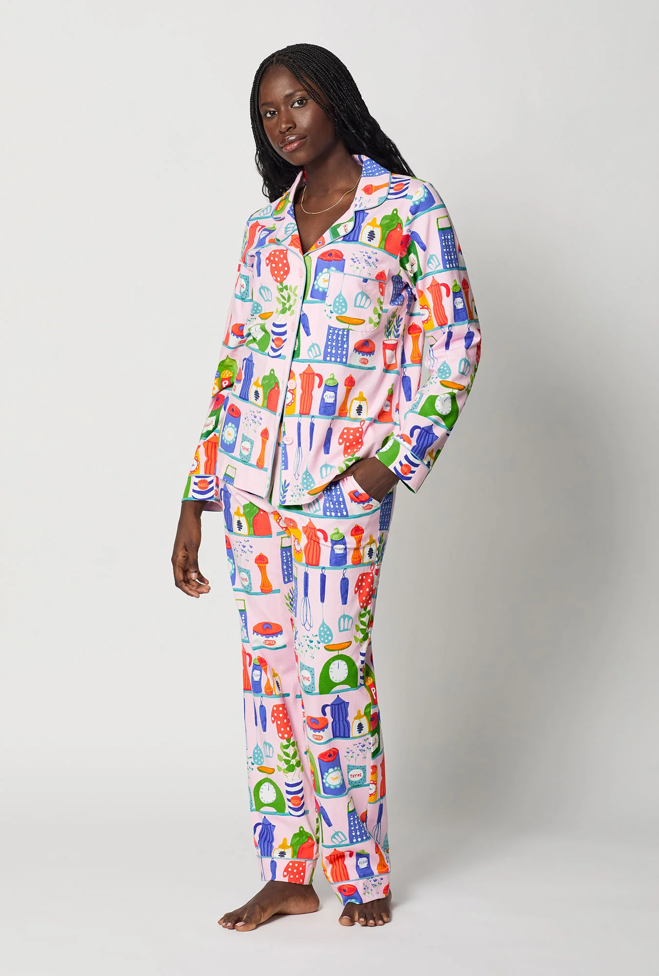 In The Kitchen Long Sleeve Classic Stretch Jersey Pj Set - Image 2