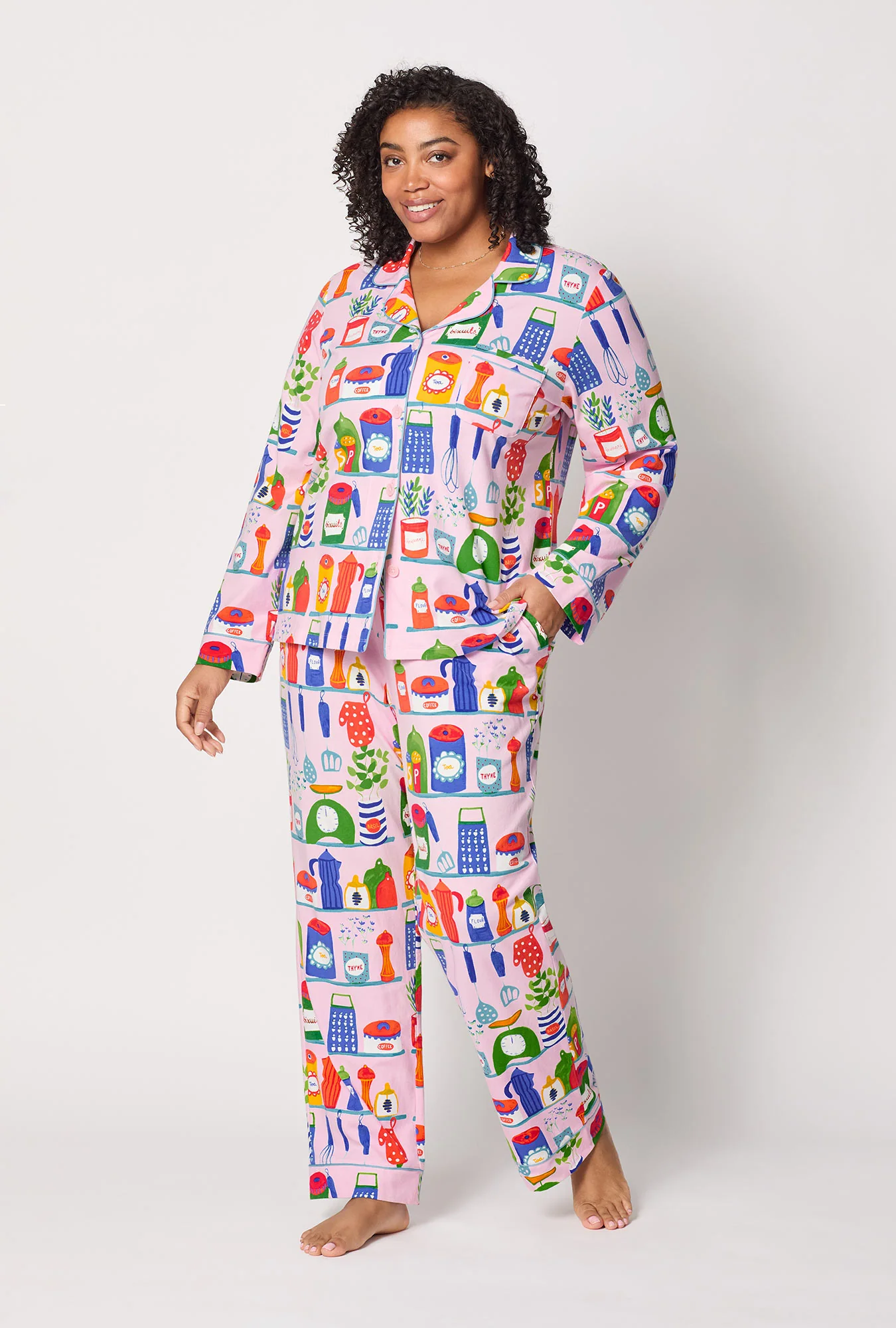 In The Kitchen Long Sleeve Classic Stretch Jersey Pj Set - Image 5