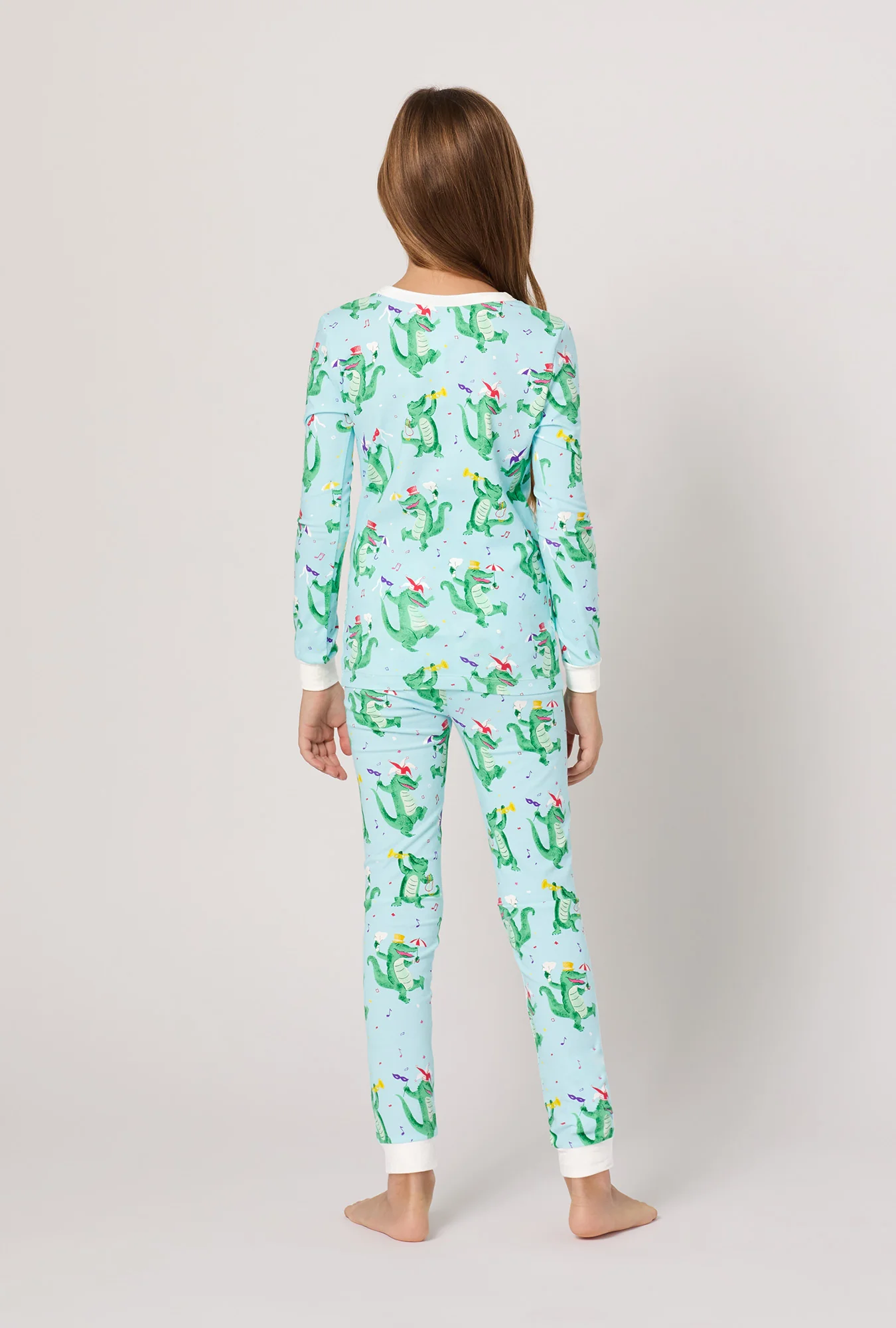 Jazzy Gators Long Sleeve Stretch Jersey Kids Pj Set - Image 3