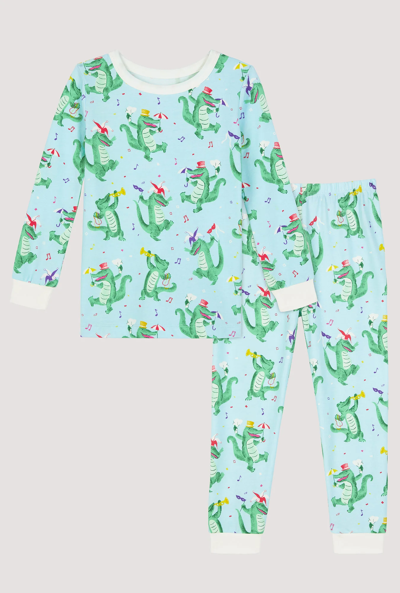 Jazzy Gators Long Sleeve Stretch Jersey Kids Pj Set - Image 4