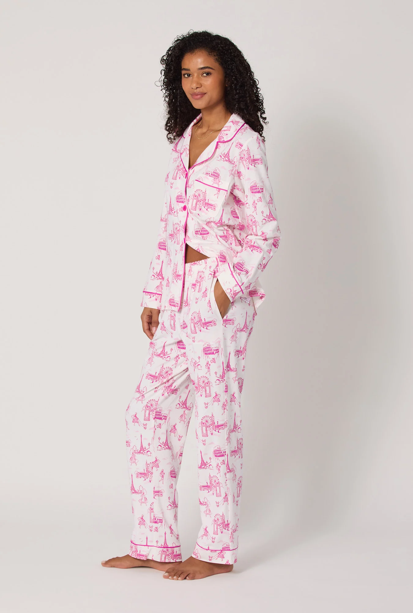 Jet Setter Long Sleeve Classic Stretch Jersey Pj Set - Image 2
