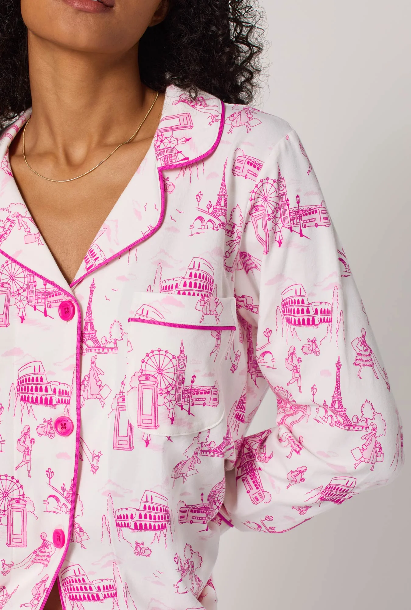 Jet Setter Long Sleeve Classic Stretch Jersey Pj Set - Image 4