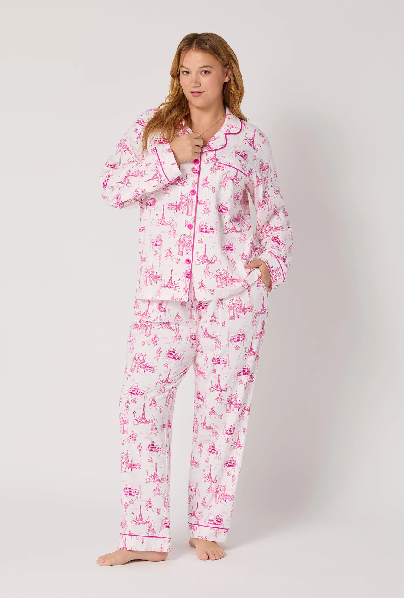 Jet Setter Long Sleeve Classic Stretch Jersey Pj Set - Image 5
