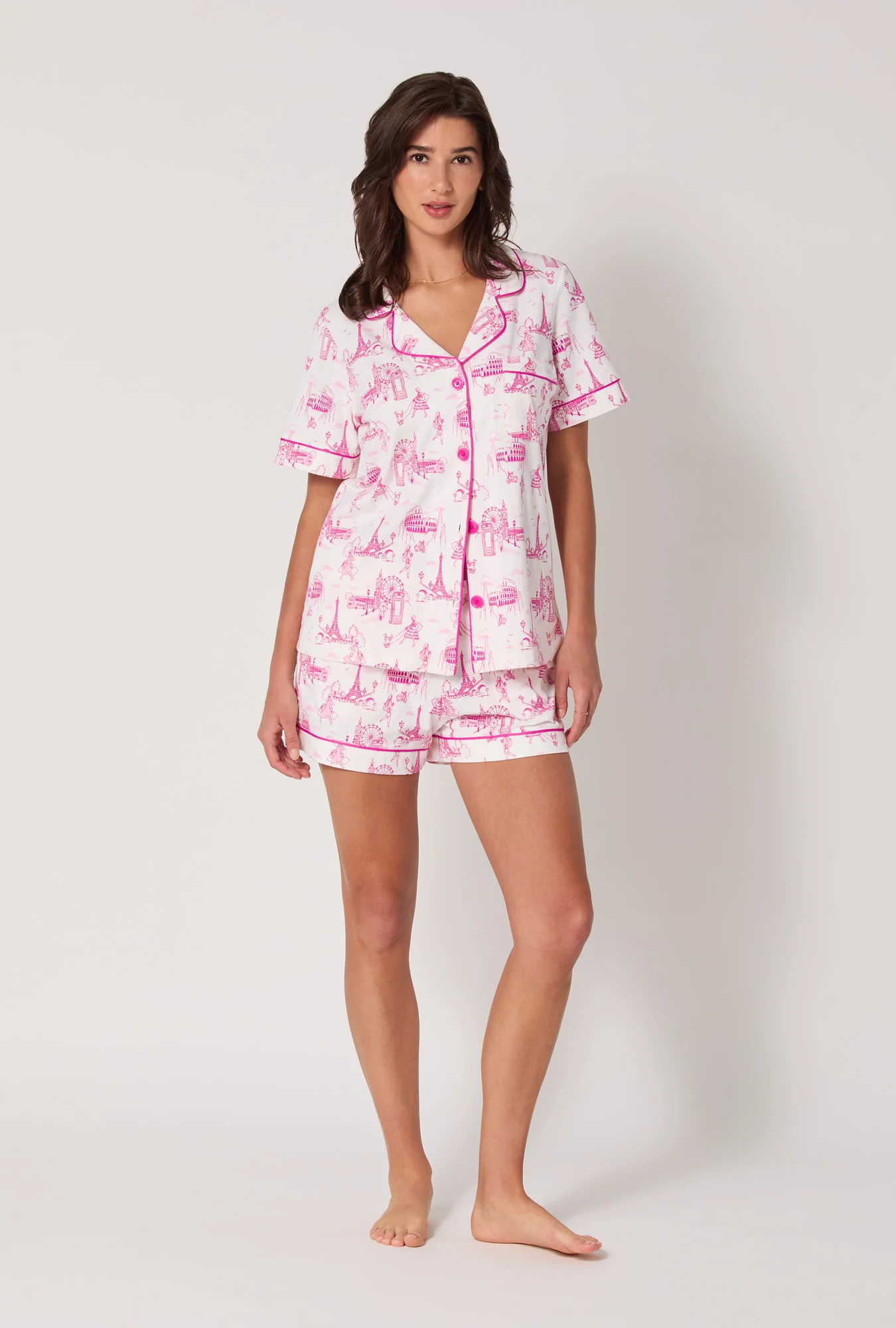Jet Setter Short Sleeve Classic Shorty Stretch Jersey Pj Set