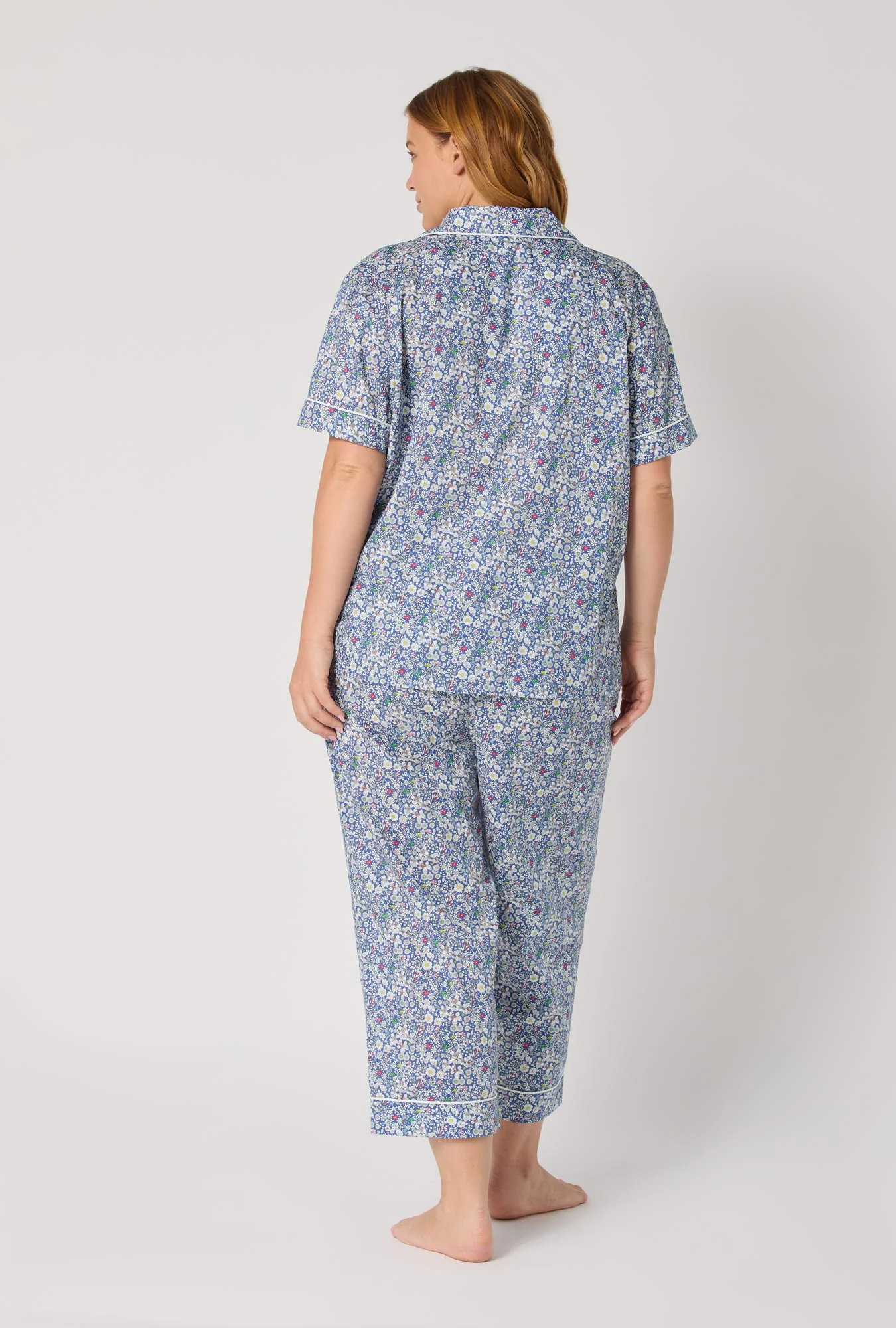 June's Meadow Short Sleeve Classic Woven Tana Lawn® Cropped Pj Set Made With Liberty Fabric - Image 6