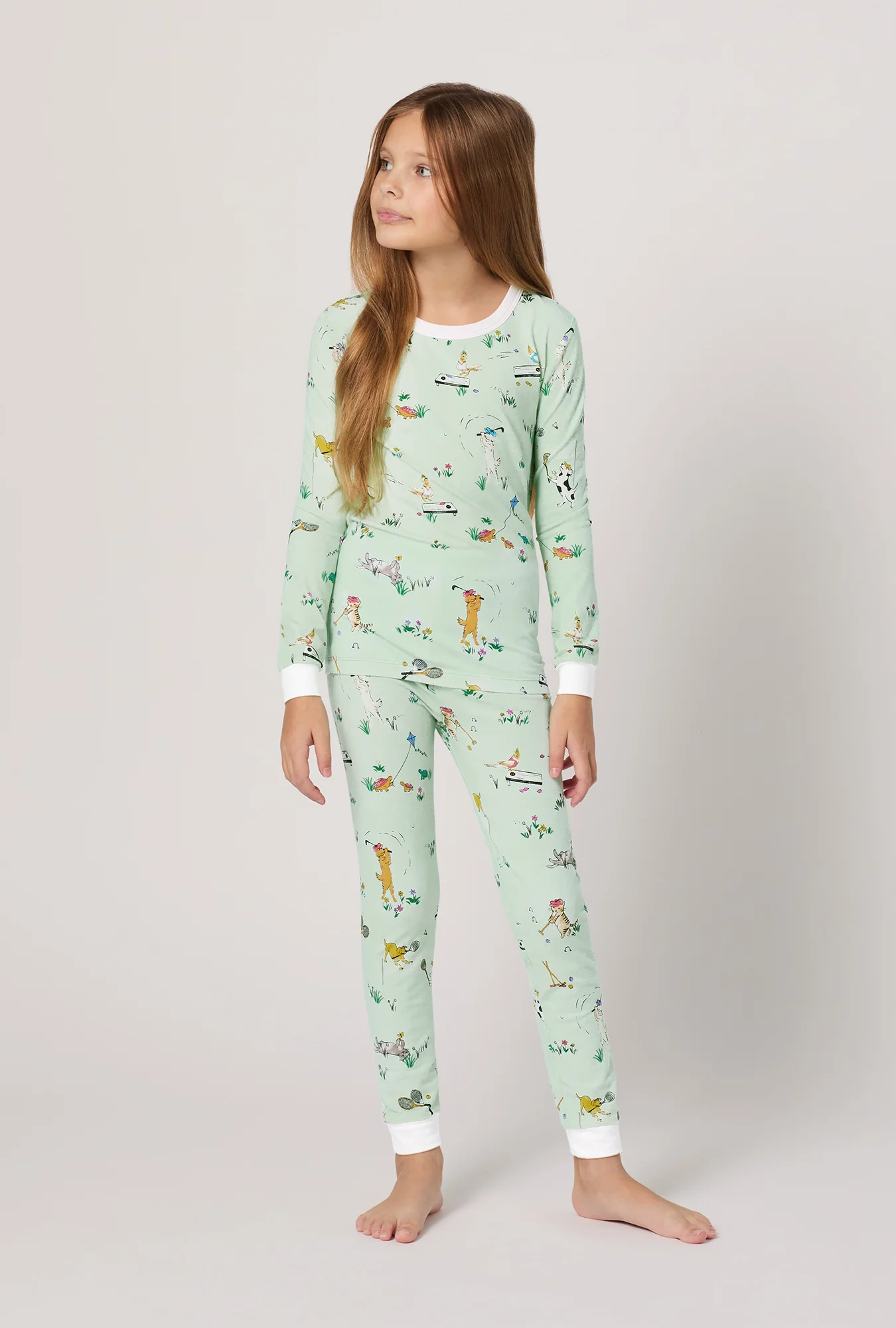 Lawn Games Long Sleeve Stretch Jersey Kids Pj Set - Image 2