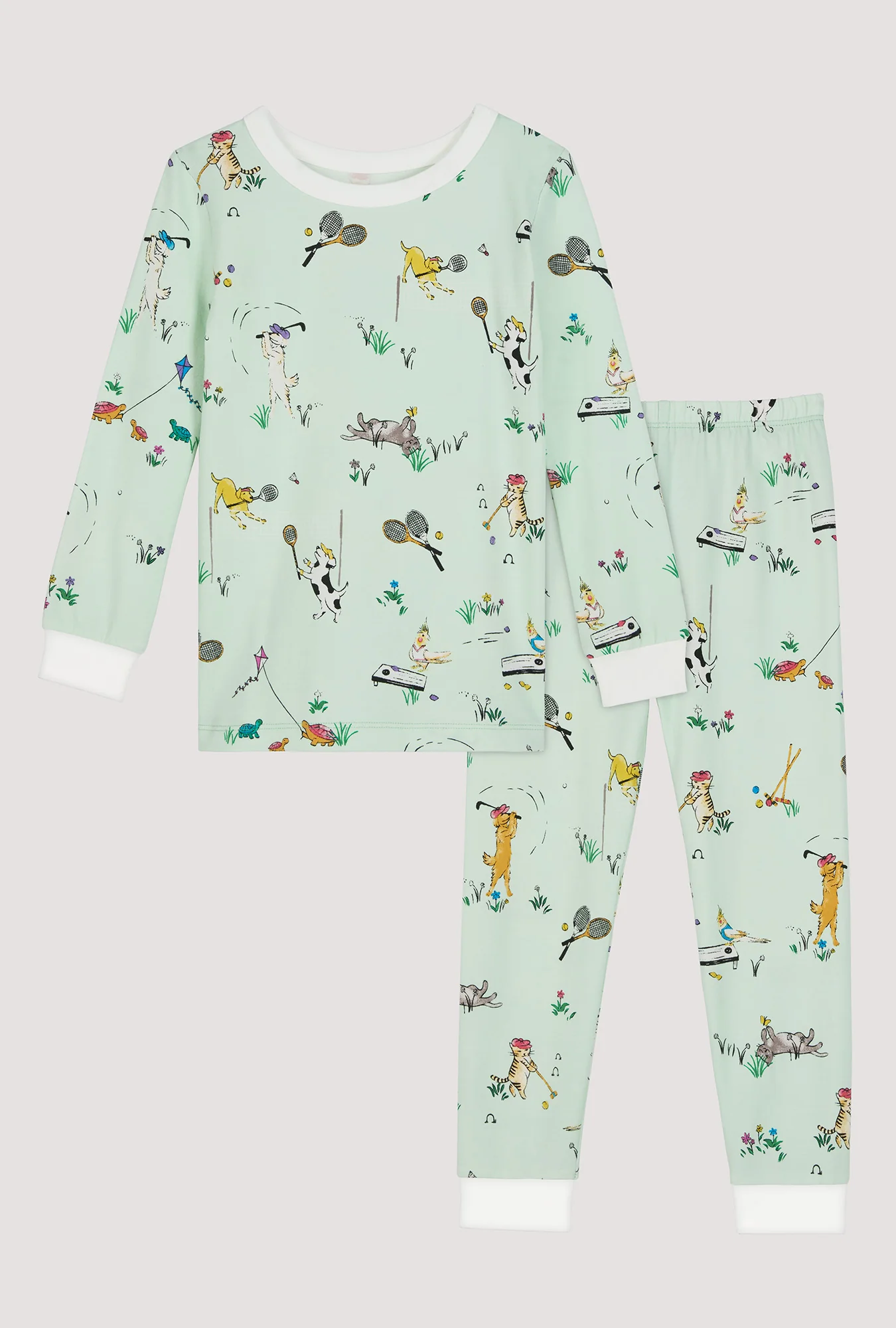 Lawn Games Long Sleeve Stretch Jersey Kids Pj Set - Image 4