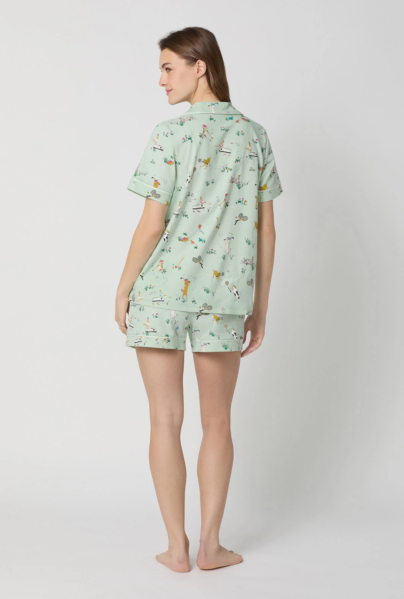 Lawn Games Short Sleeve Classic Shorty Stretch Jersey Pj Set - Image 3