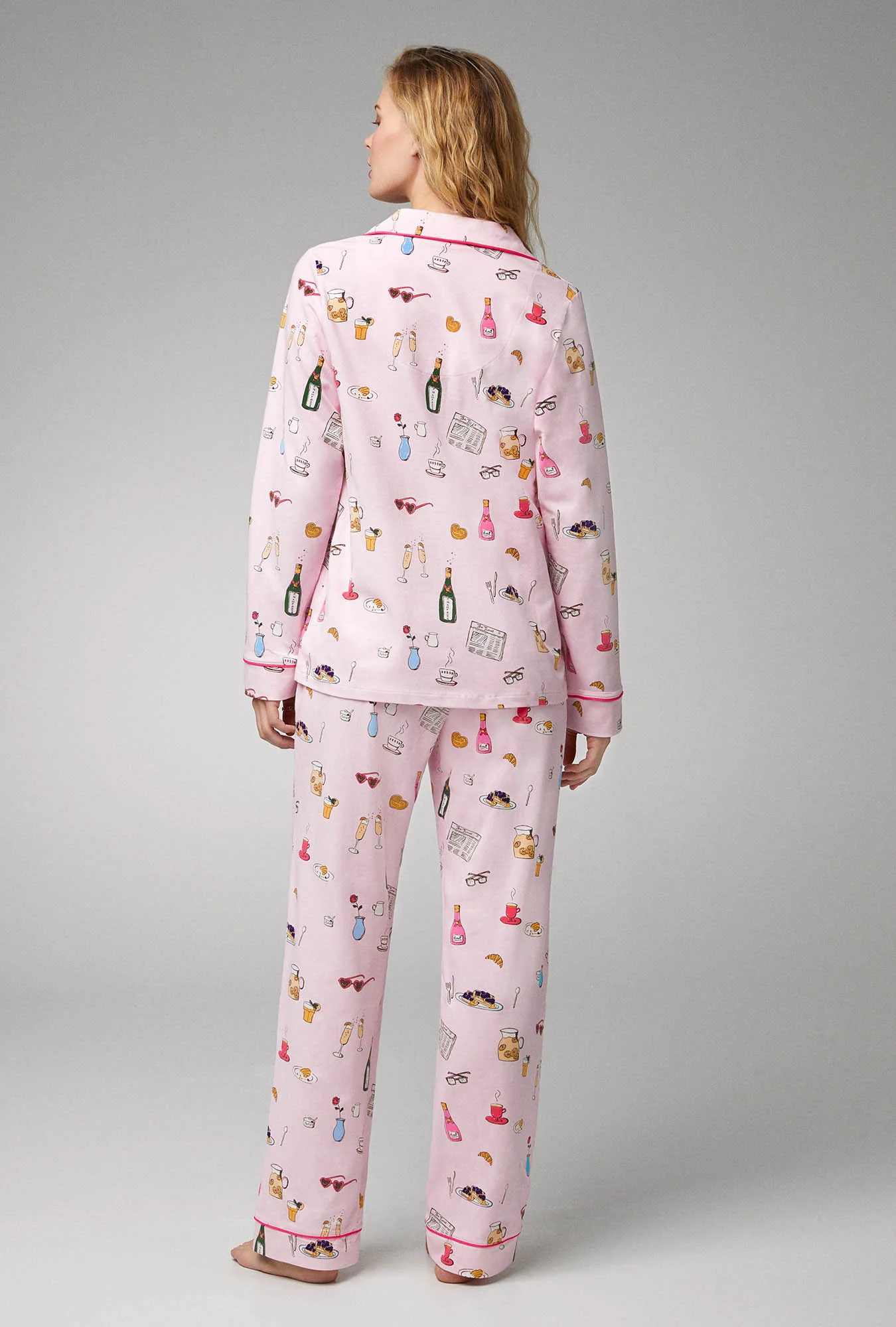 Let's Do Brunch Long Sleeve Classic Stretch Jersey PJ Set - Image 4