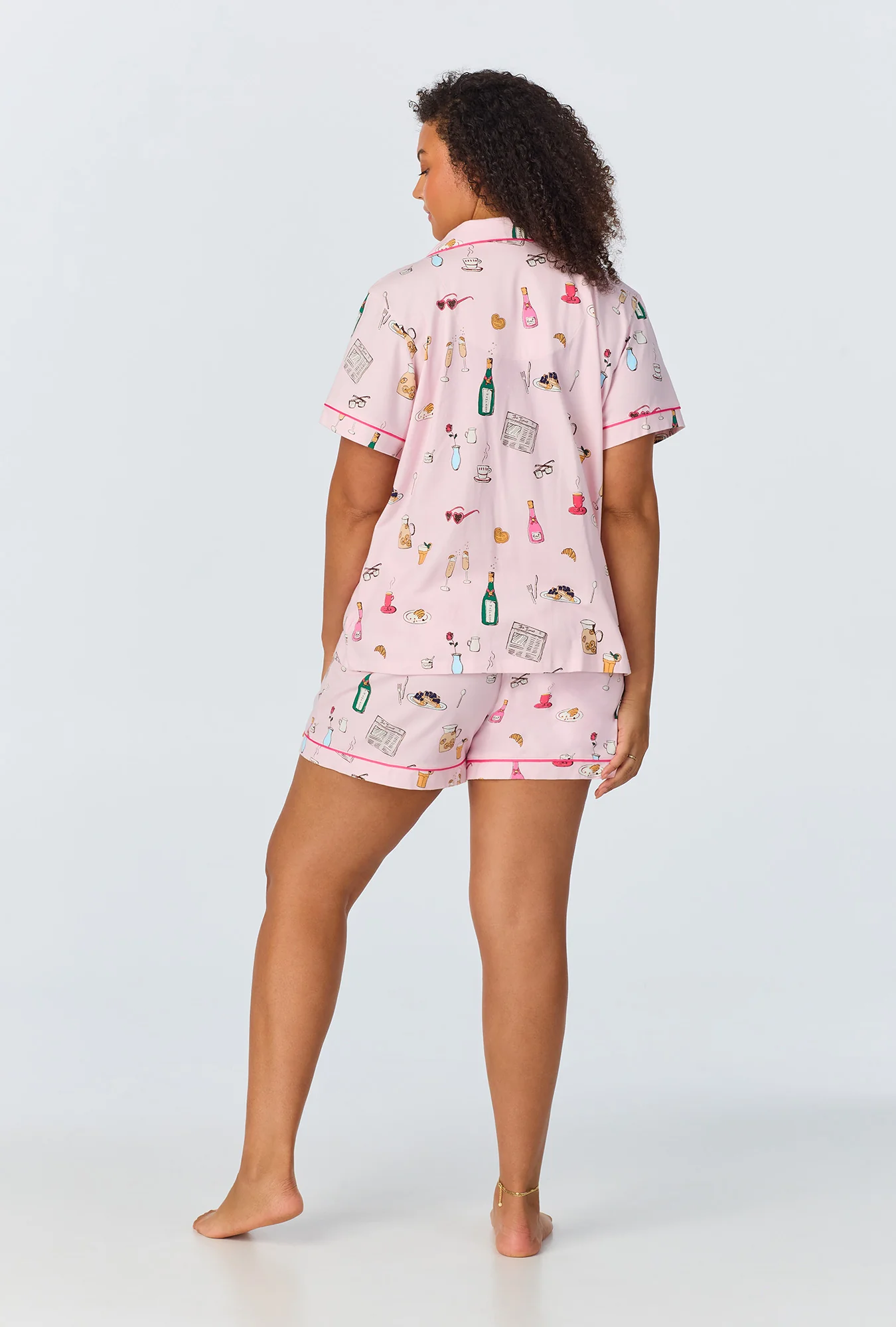 Let's Do Brunch Short Sleeve Classic Shorty Stretch Jersey PJ Set - Image 7