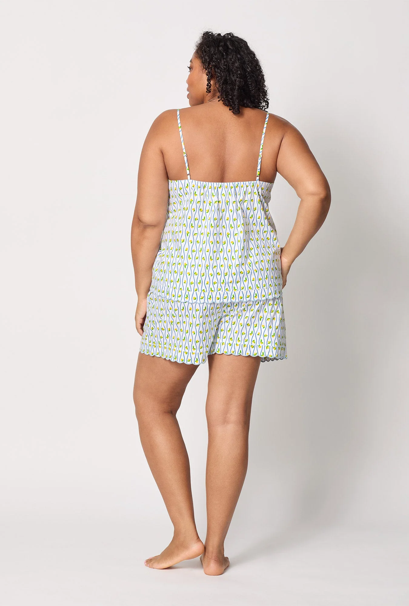 Limoncello Stripe Cami Woven Cotton Poplin Shorty Pj Set - Image 6