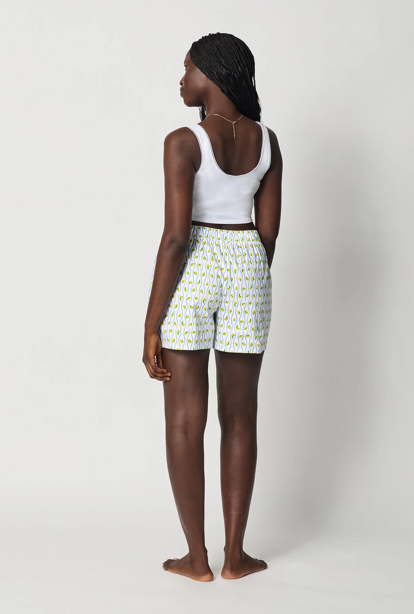 Limoncello Stripe Woven Cotton Poplin Boxer Short - Image 3