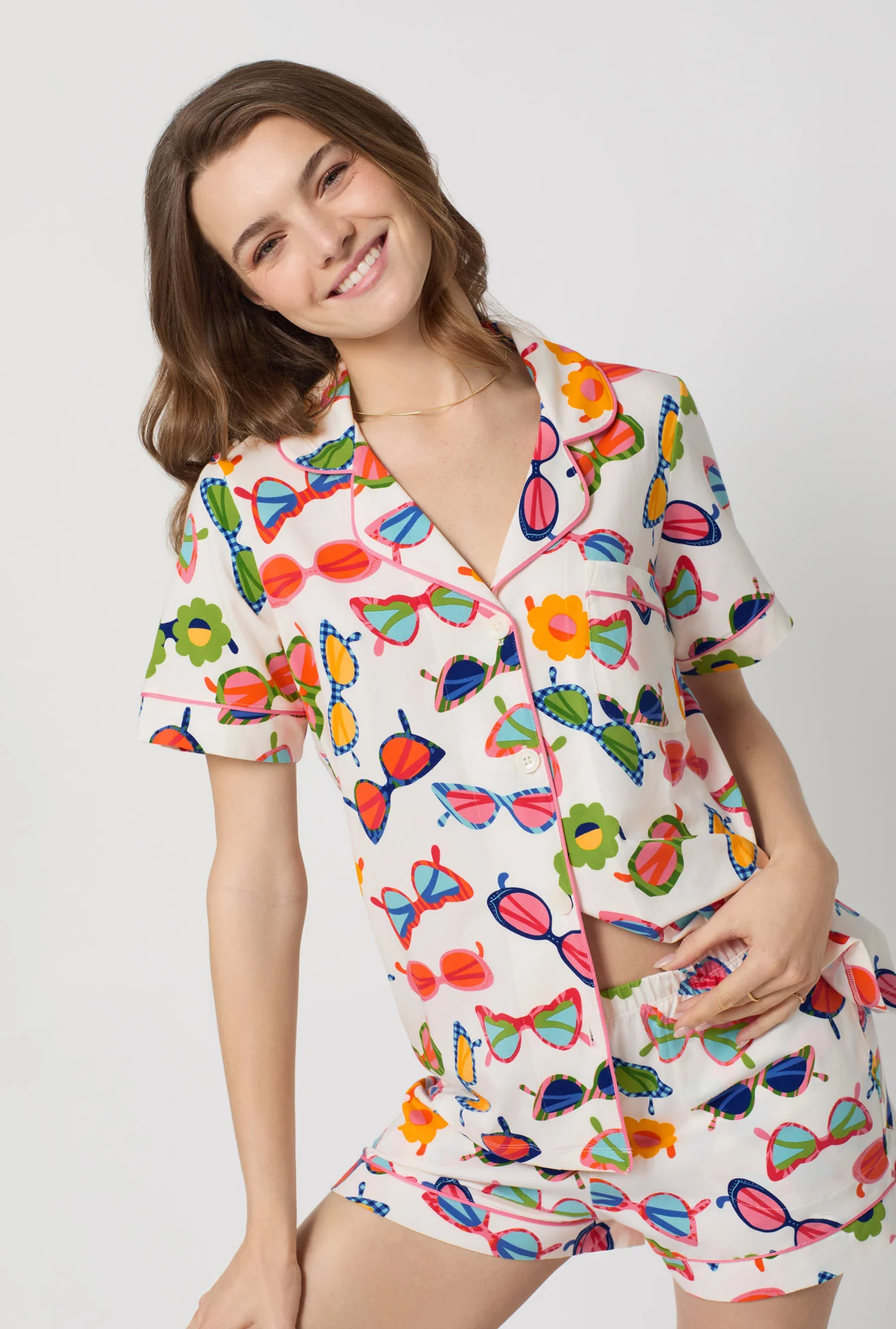 Made In The Shade Short Sleeve Classic Shorty Stretch Jersey Pj Set