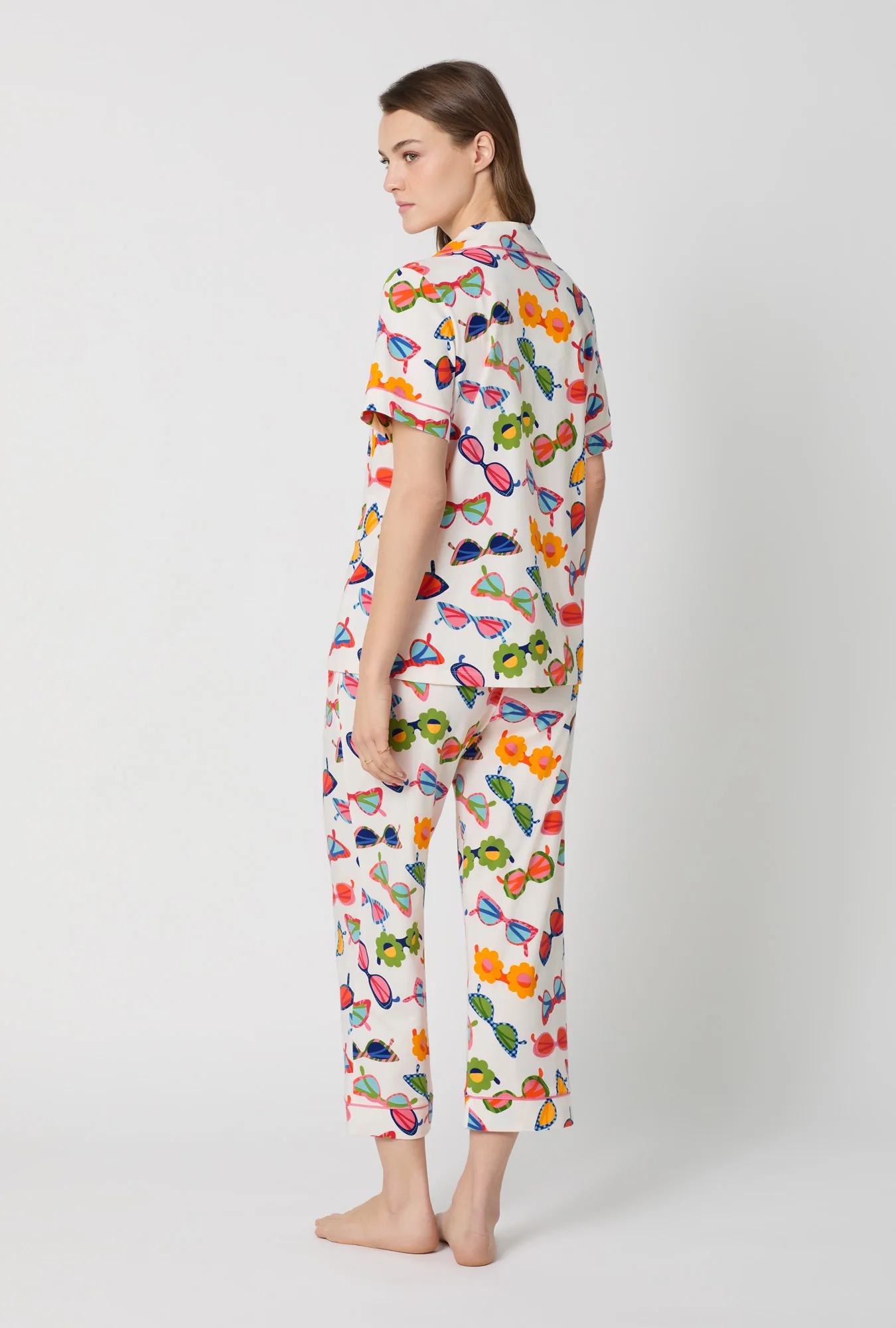 Made In The Shade Short Sleeve Classic Stretch Jersey Cropped Pj Set - Image 3