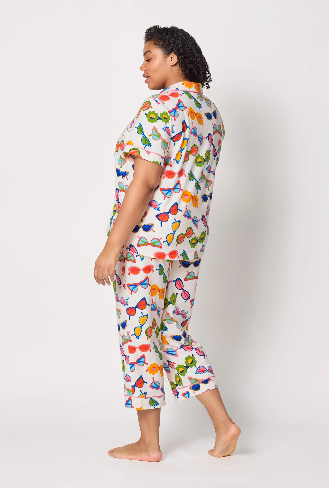 Made In The Shade Short Sleeve Classic Stretch Jersey Cropped Pj Set - Image 6
