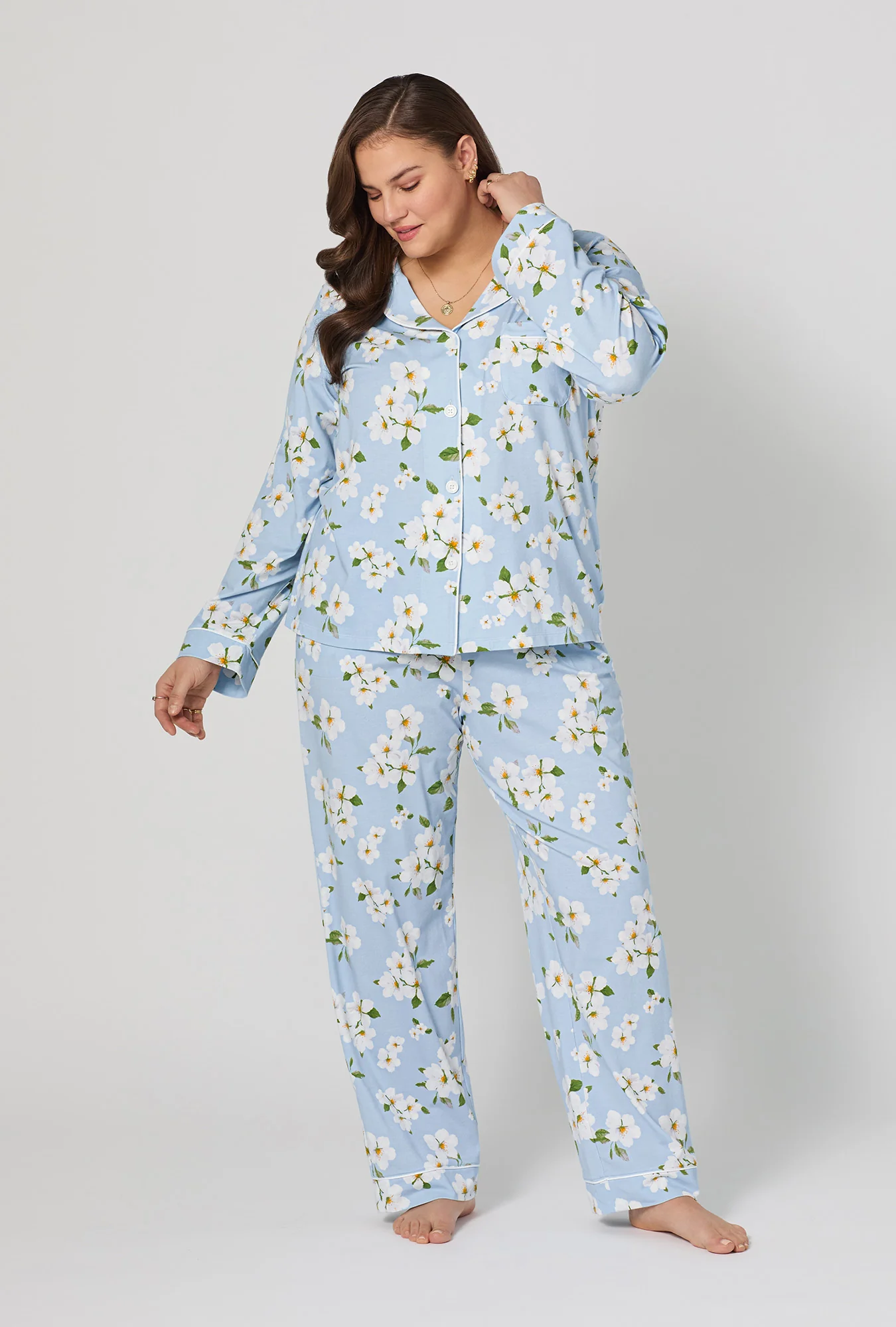 Magnolia Breeze Long Sleeve Classic Stretch Jersey Pj Set - Image 7
