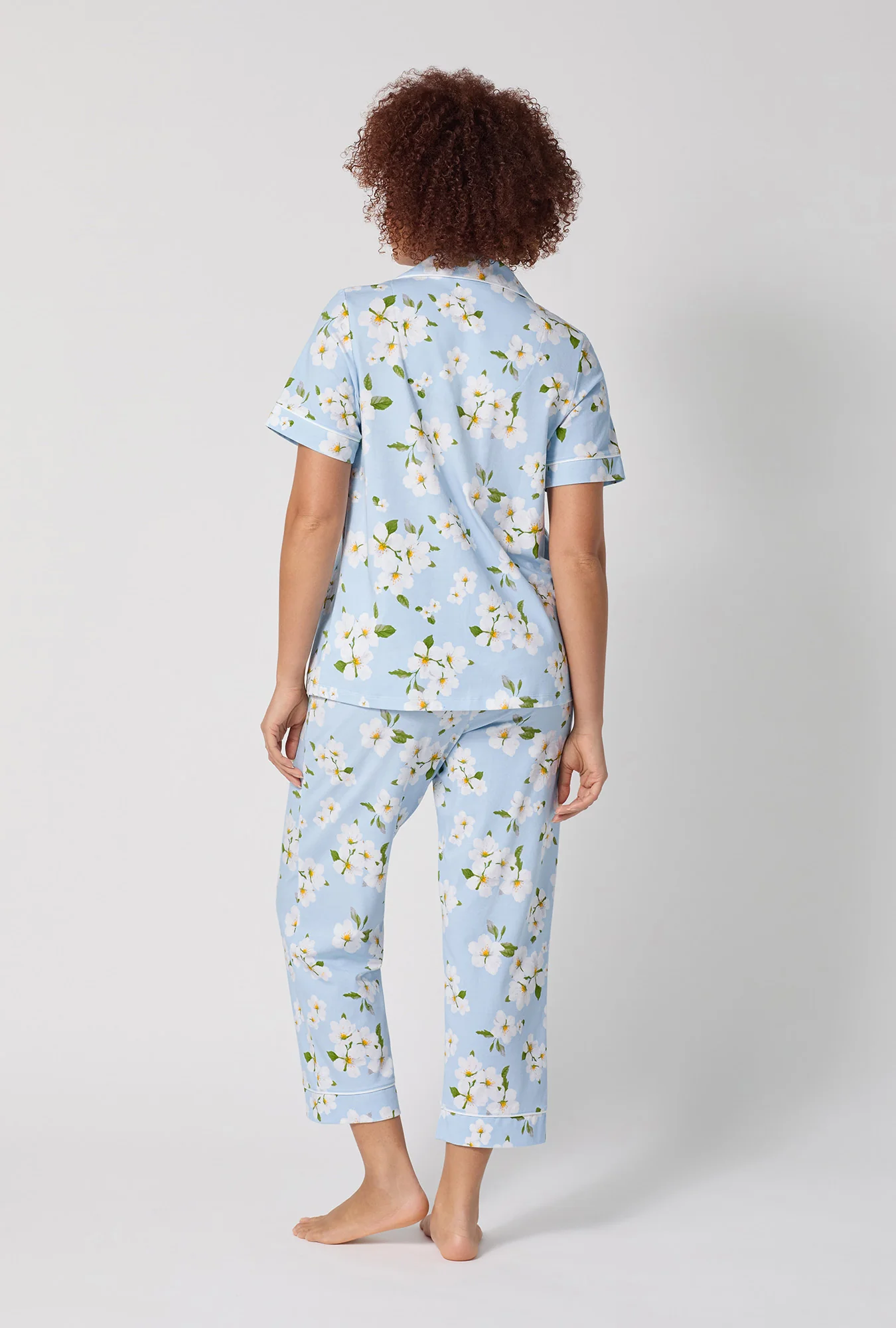 Magnolia Breeze Short Sleeve Classic Stretch Jersey Cropped Pj Set - Image 3