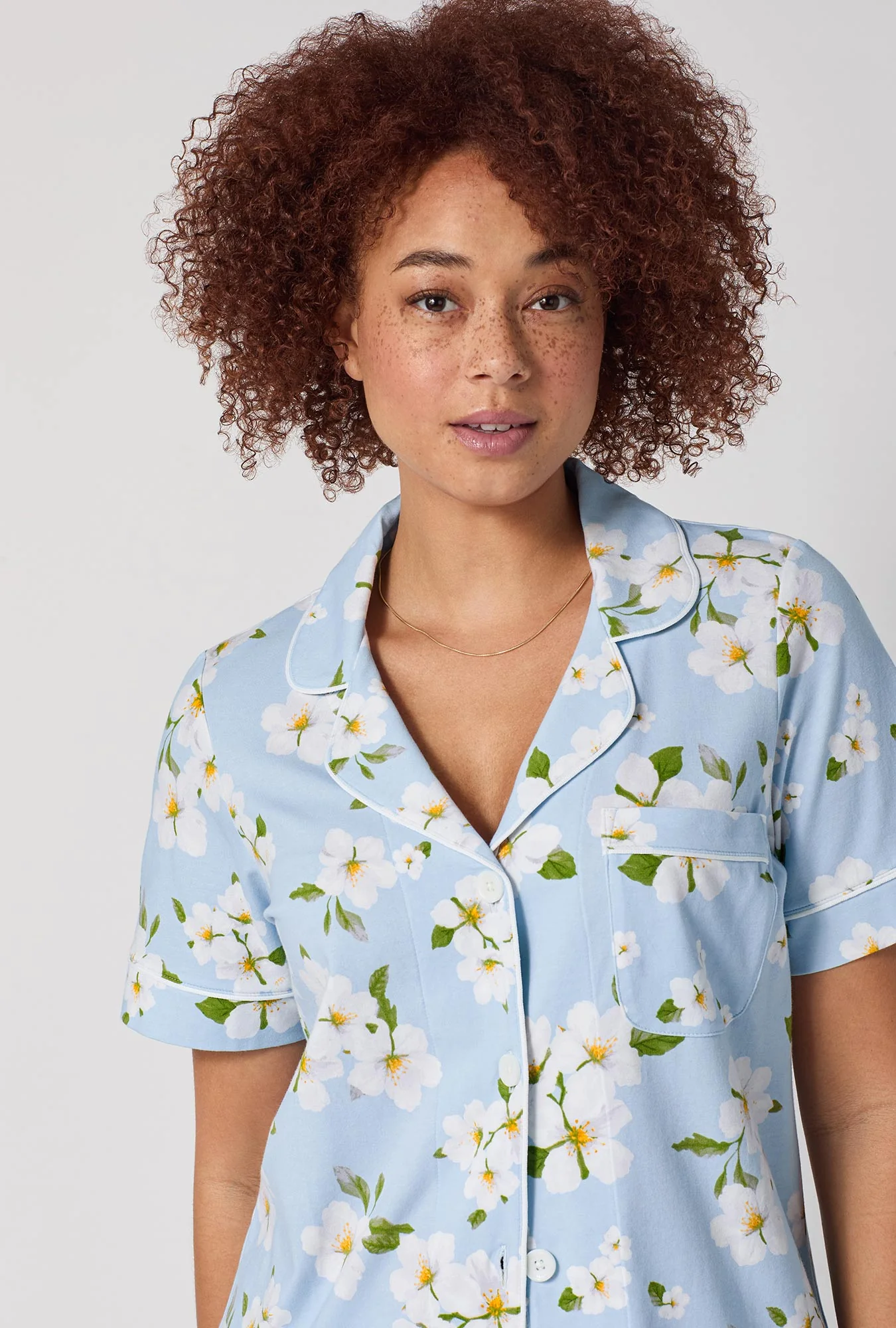 Magnolia Breeze Short Sleeve Classic Stretch Jersey Cropped Pj Set - Image 4