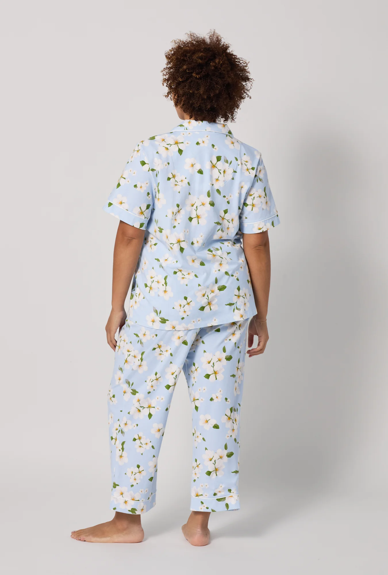 Magnolia Breeze Short Sleeve Classic Stretch Jersey Cropped Pj Set - Image 6