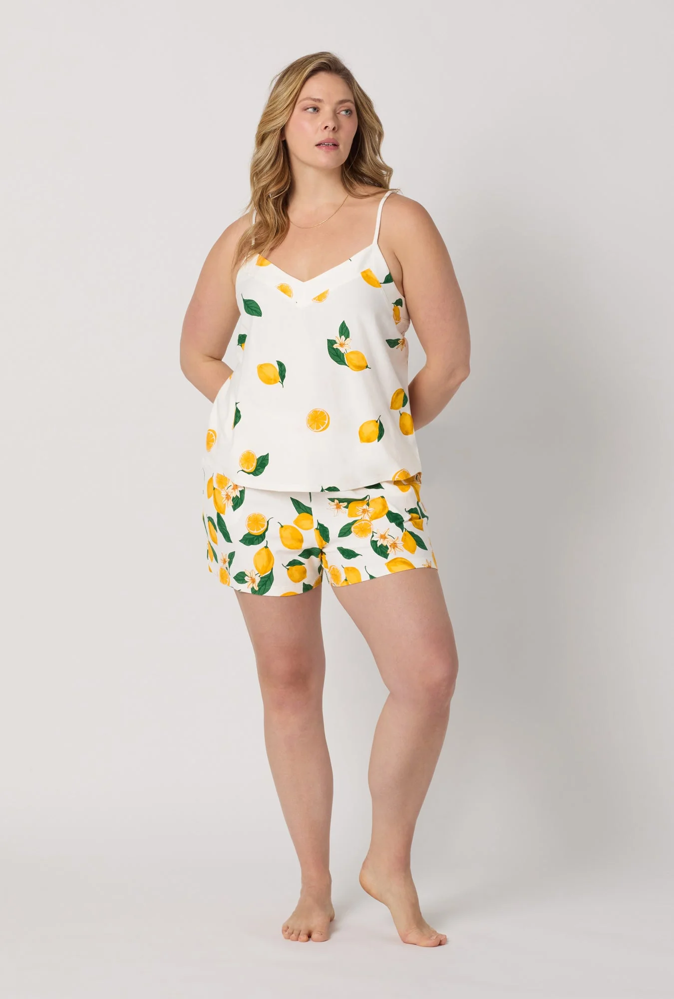 Main Squeeze Border Cami Shorty Stretch Jersey Pj Set - Image 5