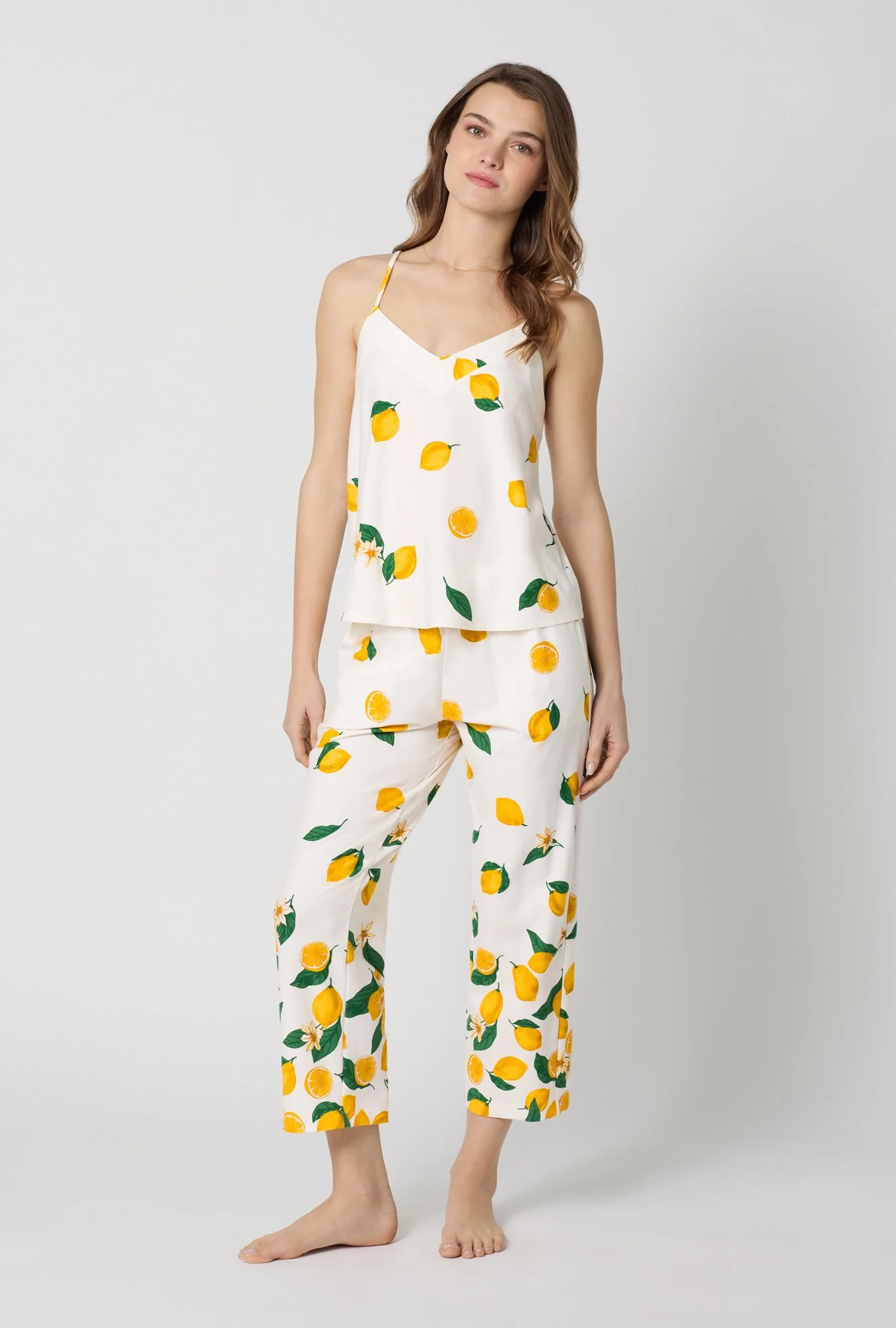 Main Squeeze Border Cami Stretch Jersey Cropped PJ Set