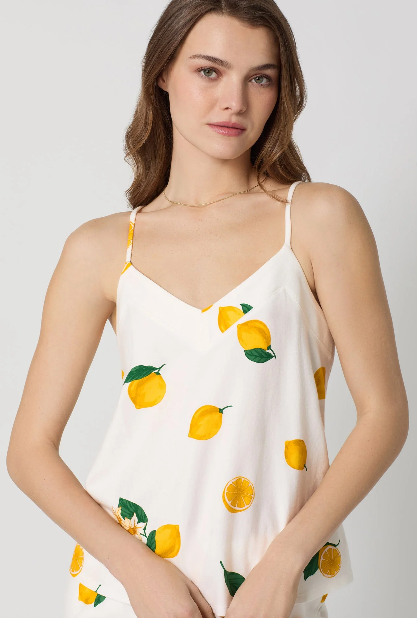 Main Squeeze Border Cami Stretch Jersey Cropped PJ Set - Image 4