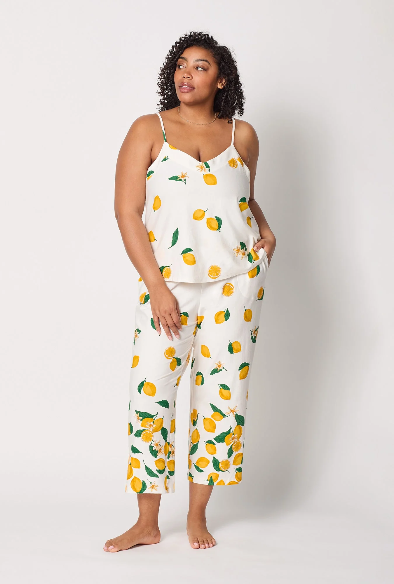Main Squeeze Border Cami Stretch Jersey Cropped PJ Set - Image 5