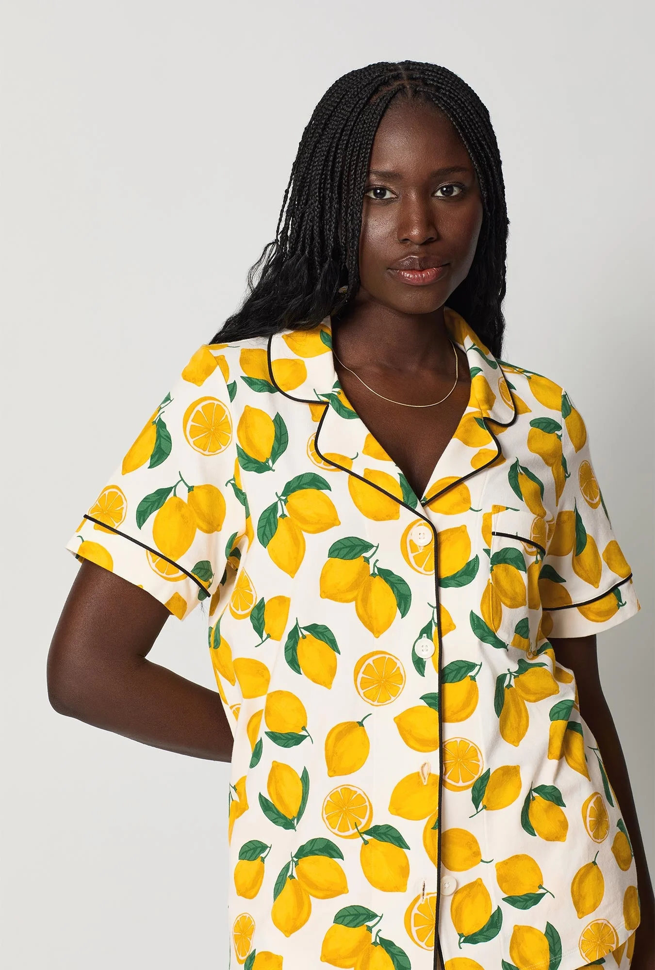Main Squeeze Short Sleeve Classic Stretch Jersey Cropped PJ Set - Image 4