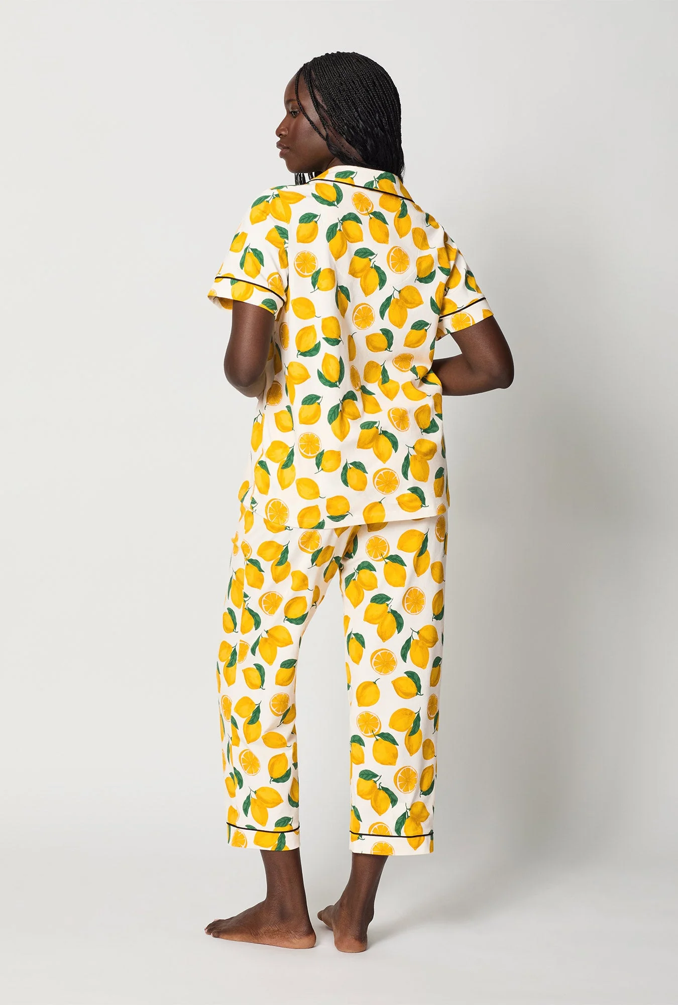 Main Squeeze Short Sleeve Classic Stretch Jersey Cropped PJ Set - Image 5