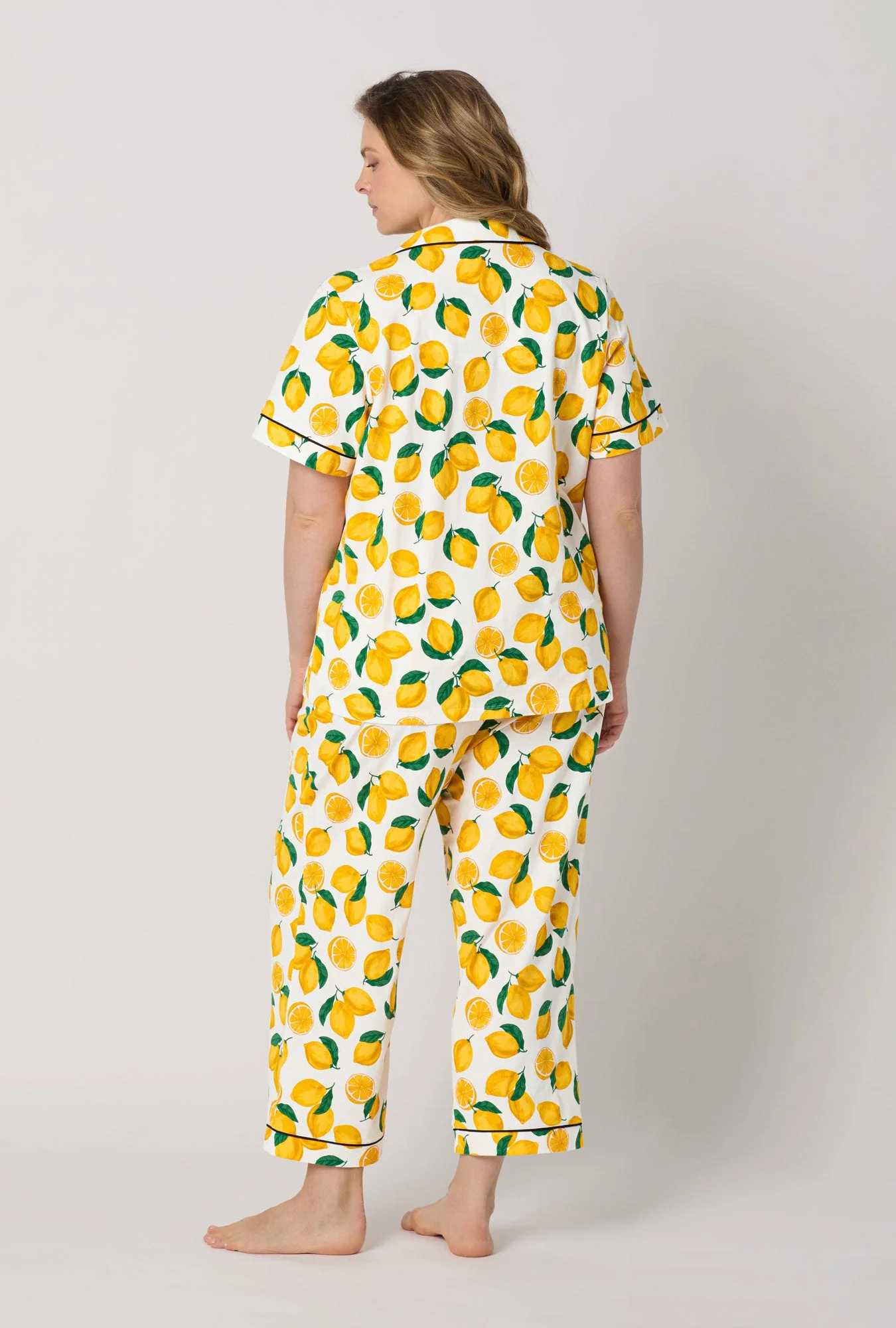 Main Squeeze Short Sleeve Classic Stretch Jersey Cropped PJ Set - Image 7