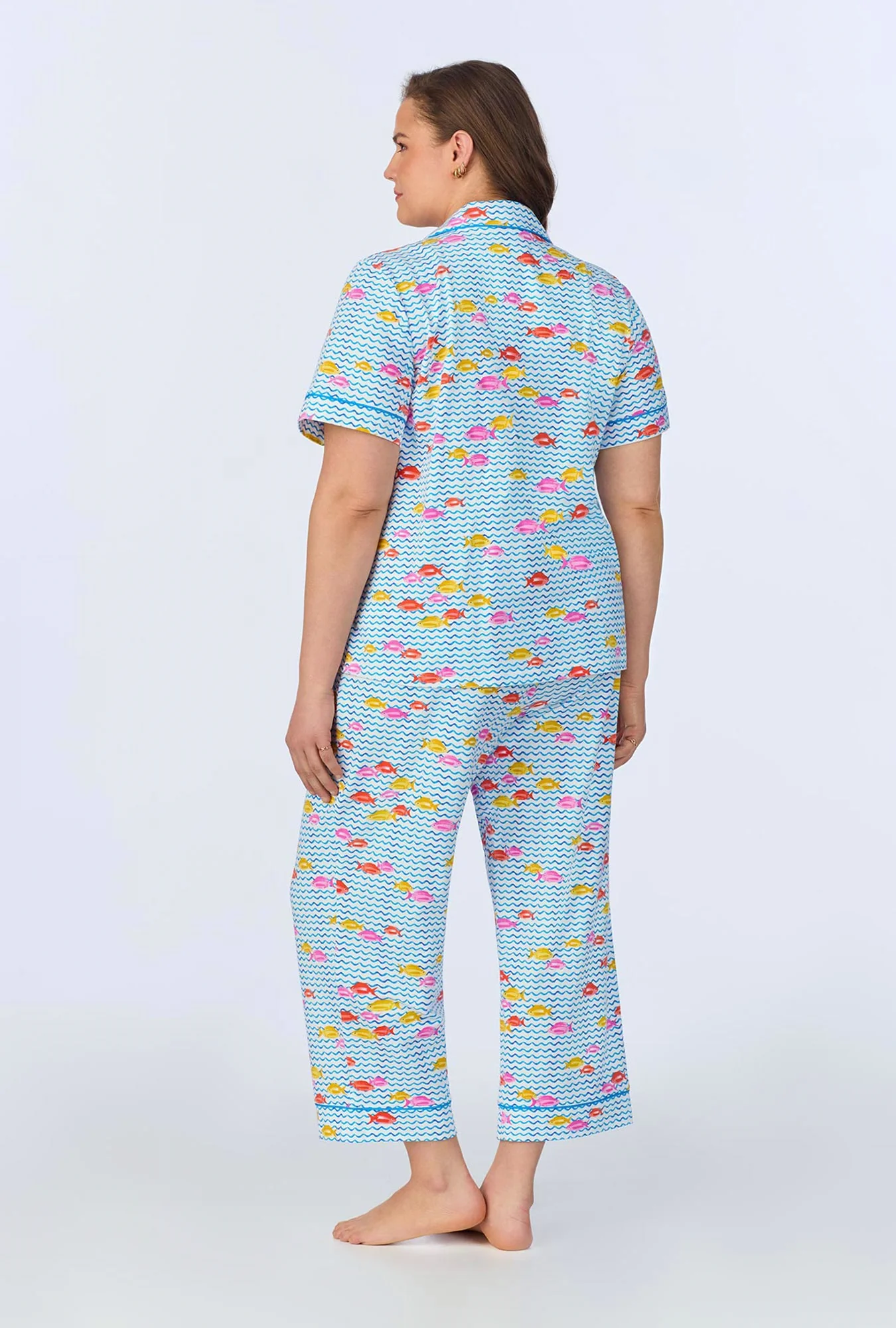 Marina Grande Short Sleeve Classic Stretch Jersey Cropped PJ Set - Image 6