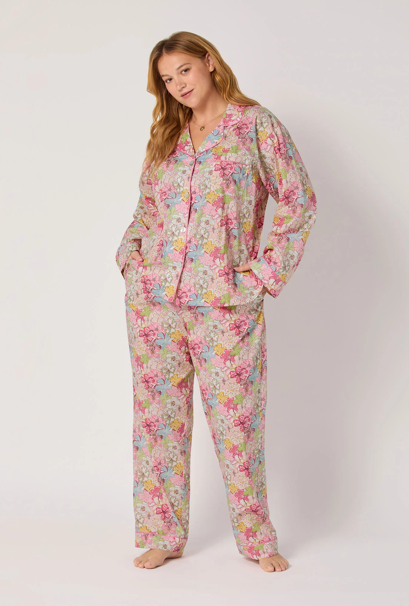 Mauvey Long Sleeve Classic Woven Tana Lawn® Pj Set Made With Liberty Fabric - Image 5