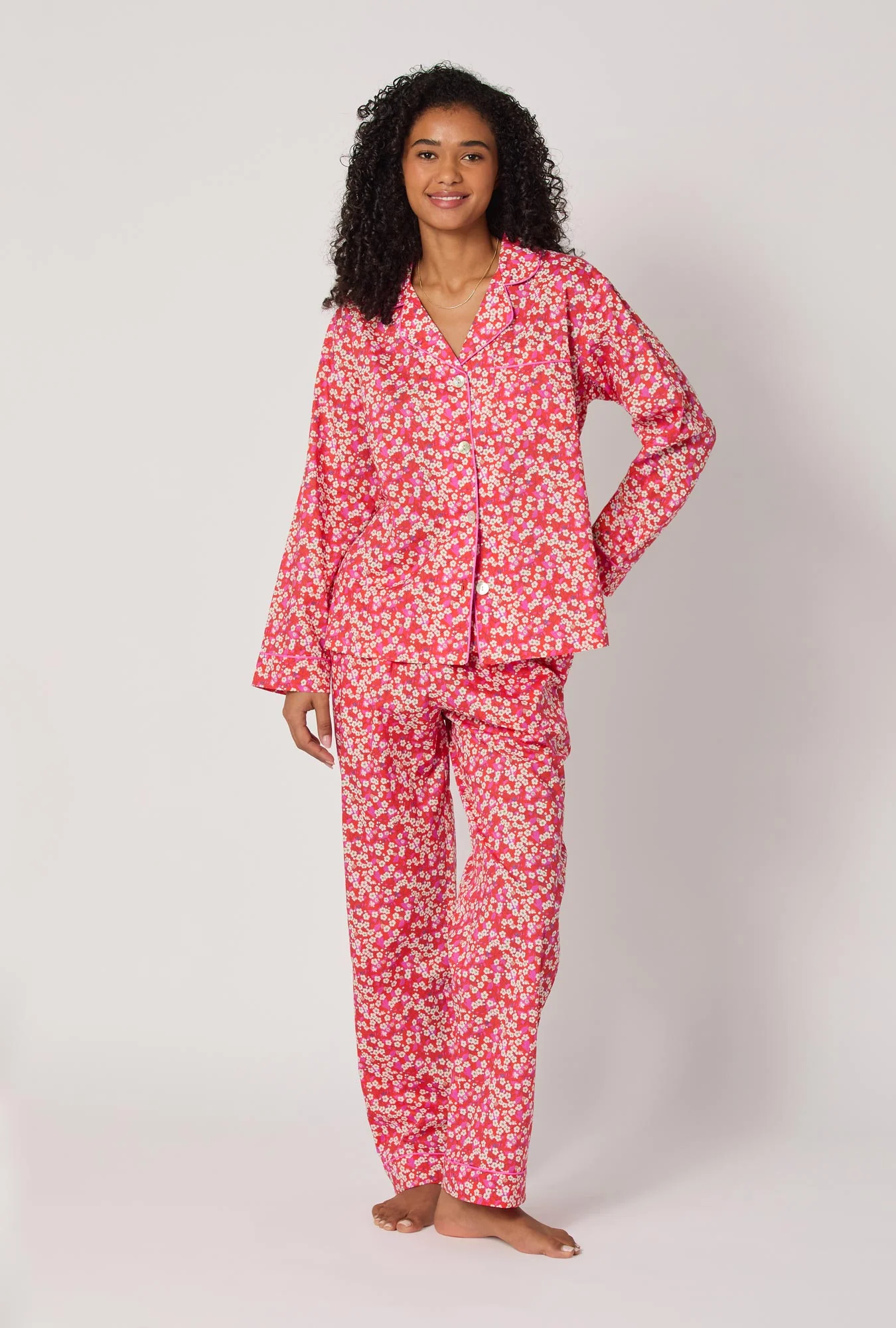 Mitsi Long Sleeve Classic Woven Tana Lawn® Pj Set Made With Liberty Fabric