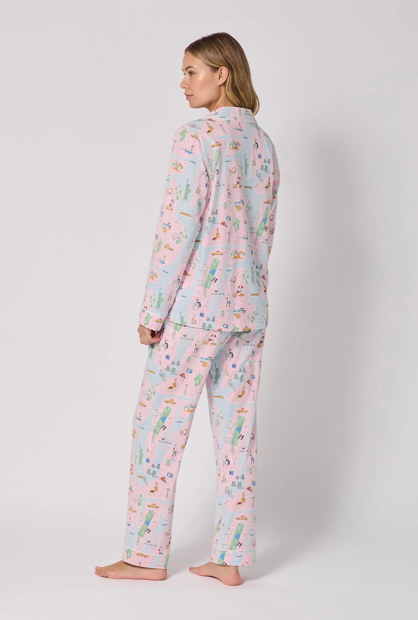 New York, New York Long Sleeve Classic Stretch Jersey Pj Set - Image 4